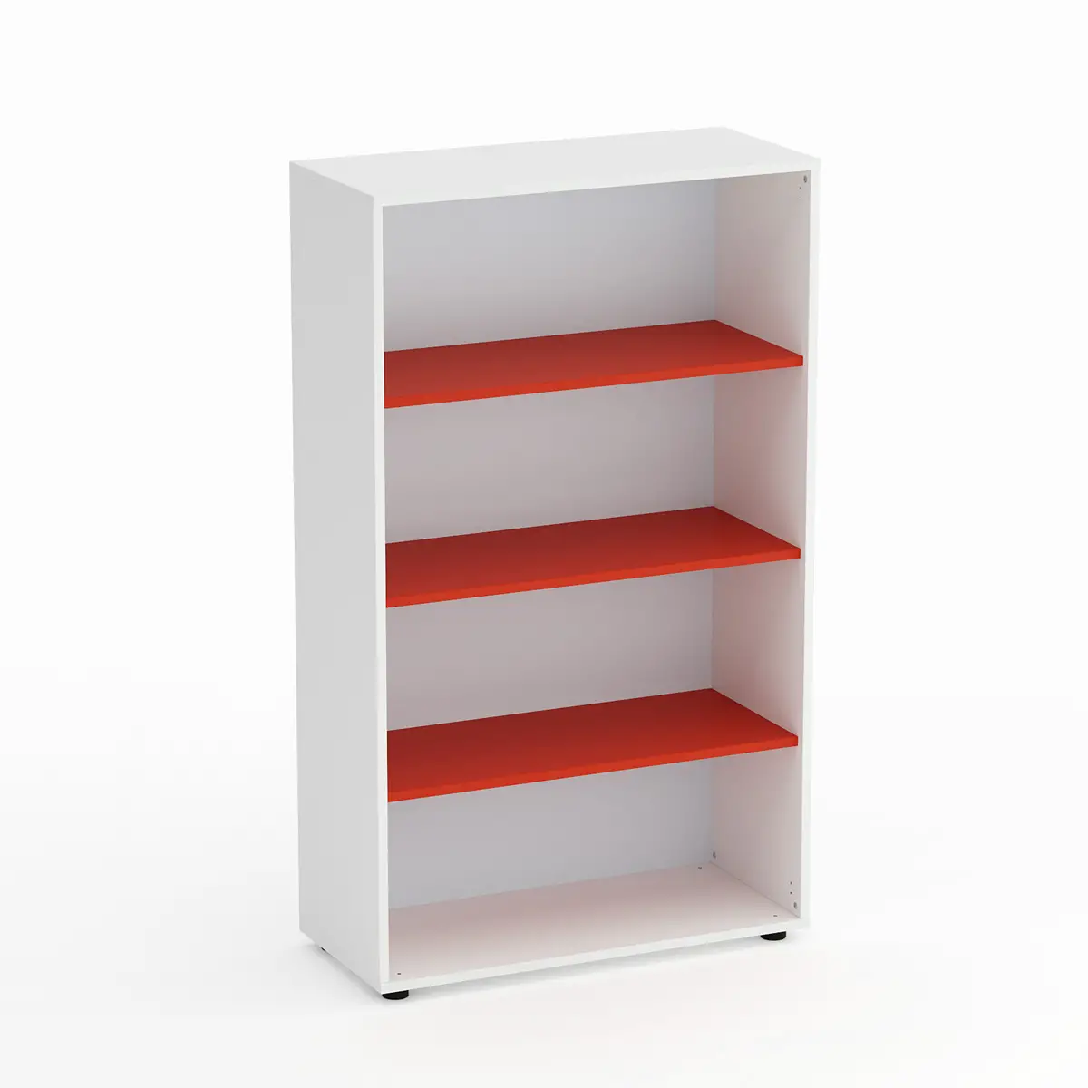 Mobile Scuola Kubò Bianco a Giorno H 150 cm. Ripiani Rosso - Conforme CAM - Arredo scuola dell'obbligo