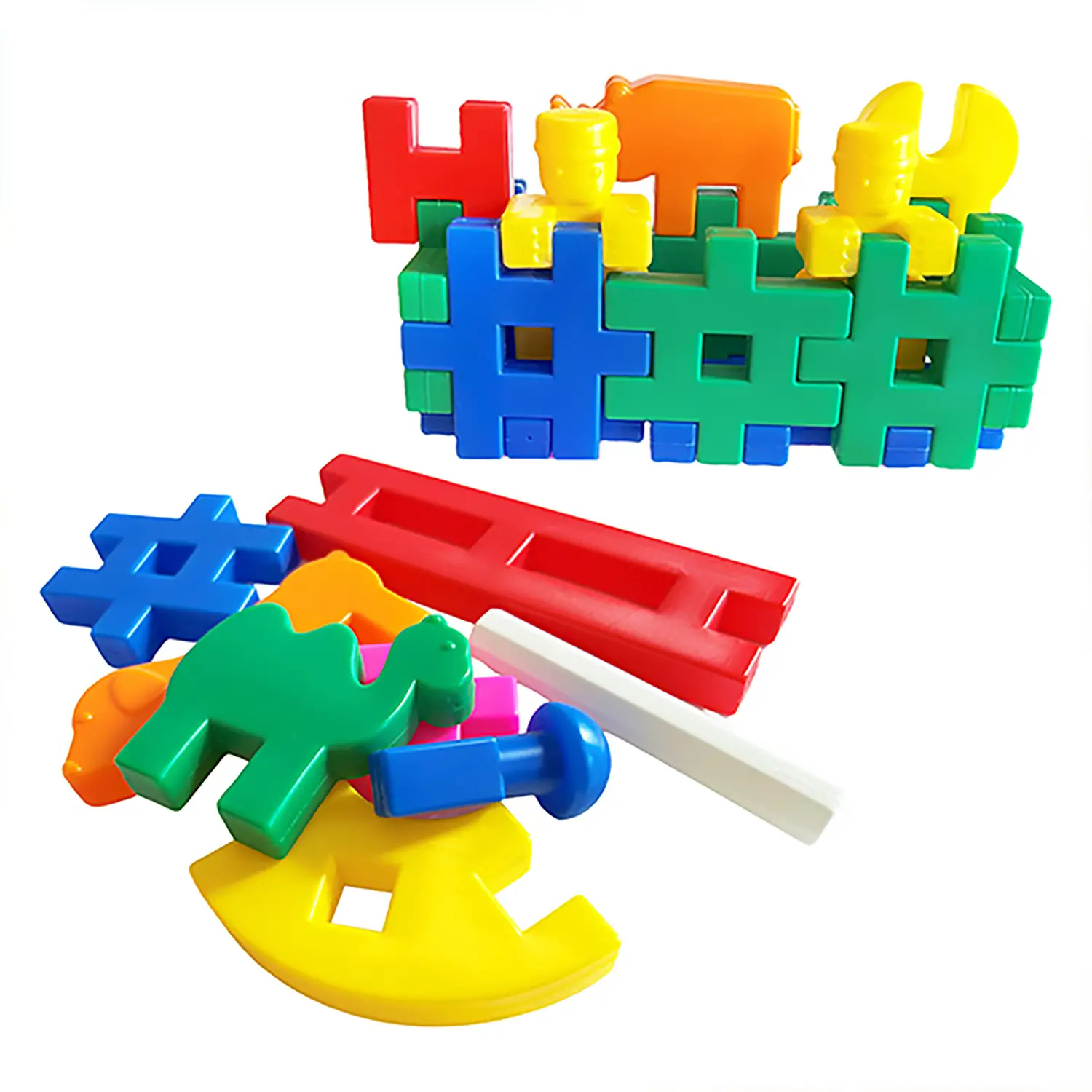 Costruzioni Parco degli Animali: Zoo – Set 80 Elementi ad Incastro per Bambini - Costruzioni in plastica