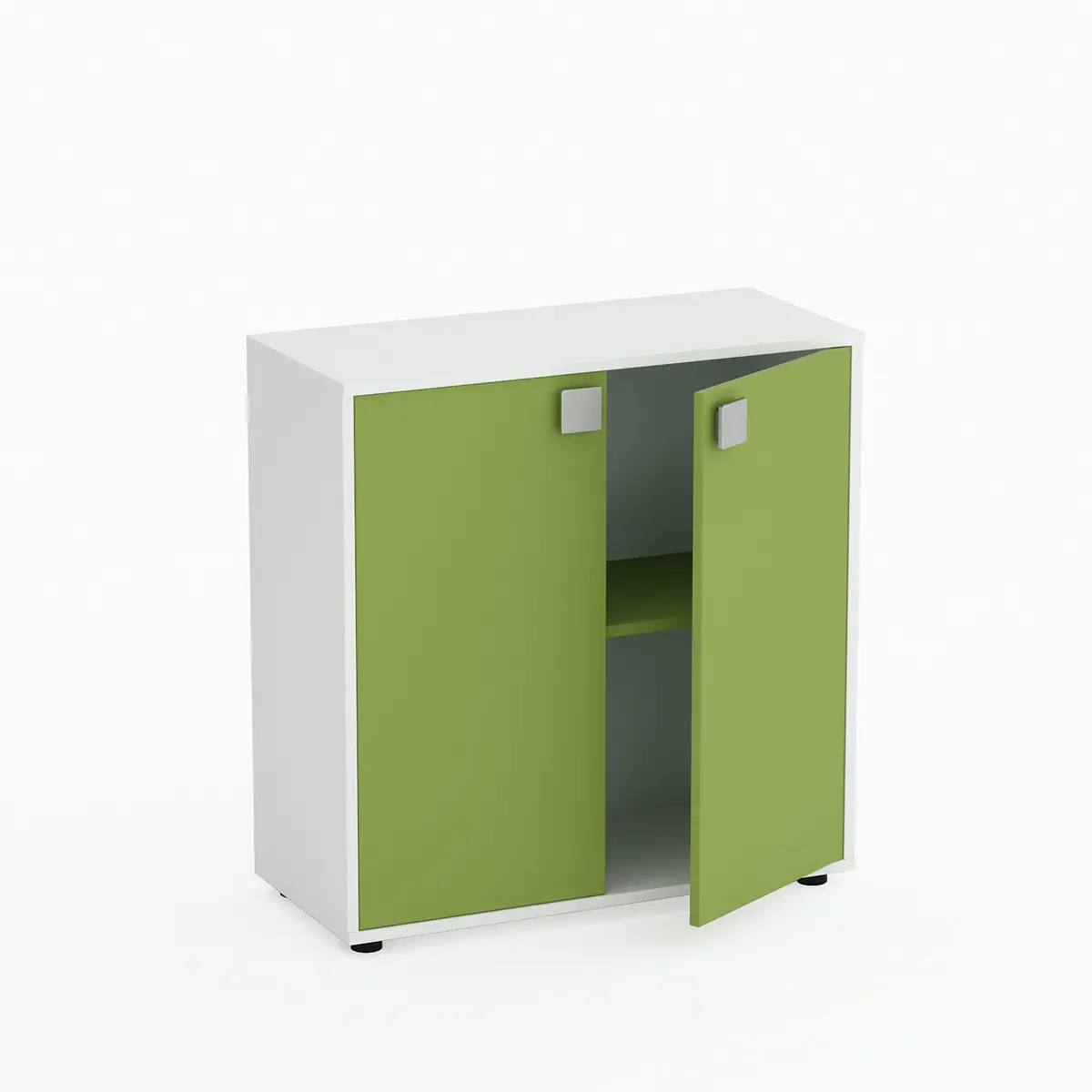 Mobile Scuola Kubò Bianco – 2 Ante H 90 cm e Ripiani Verde Kiwi | Conforme CAM - Arredo scuola dell'obbligo