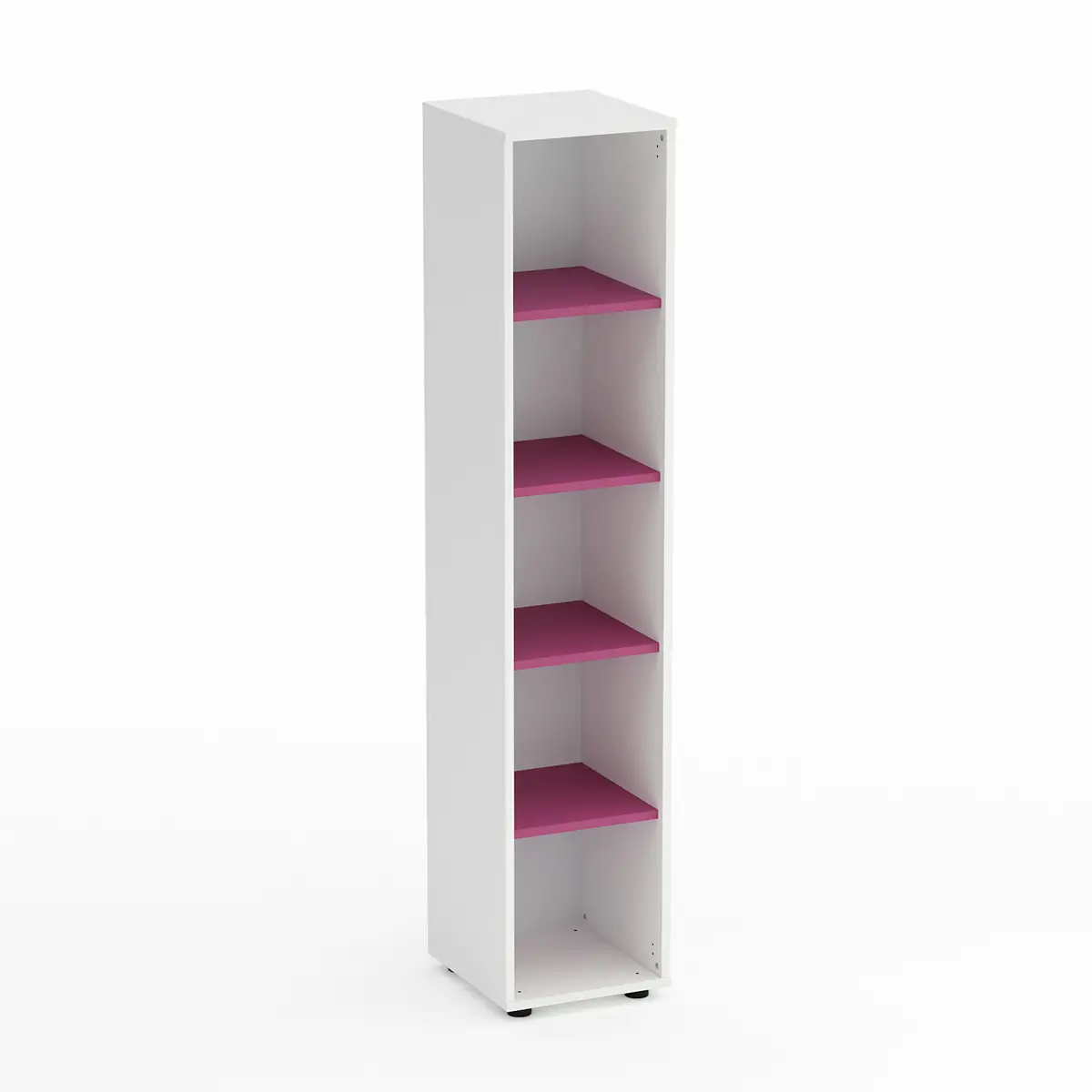 Mobile Scuola Kubò Bianco – Colonna 5 Vani con Ripiani Fucsia H 180 cm | Conforme CAM - Arredo scuola dell'obbligo