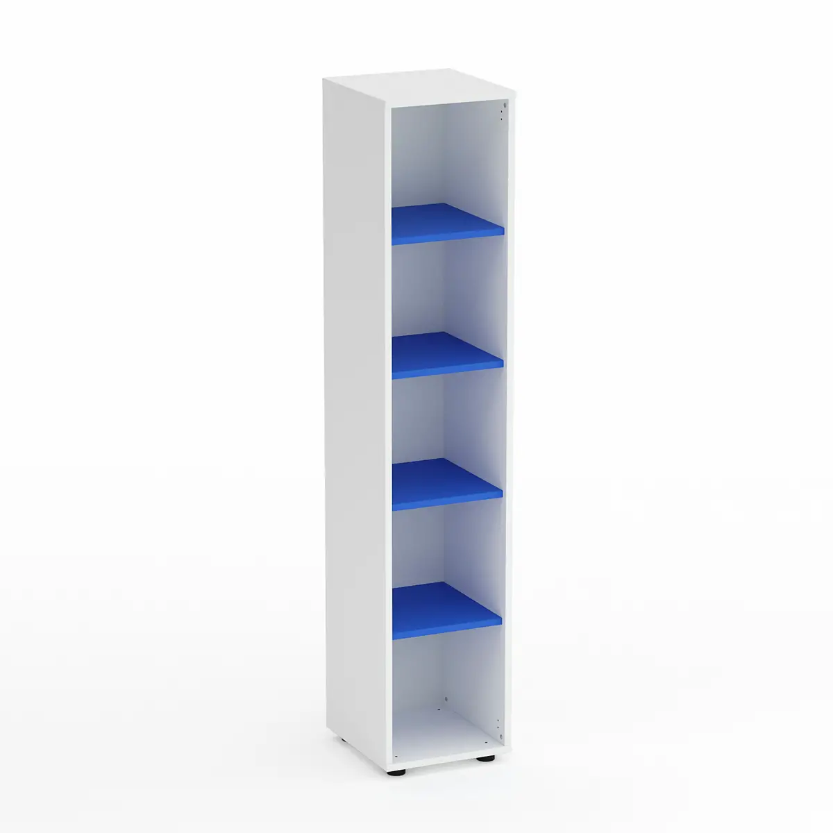 Mobile Scuola Kubò Bianco – Colonna 5 Vani con Ripiani Azzurri H 180 cm | Conforme CAM - Arredo scuola dell'obbligo