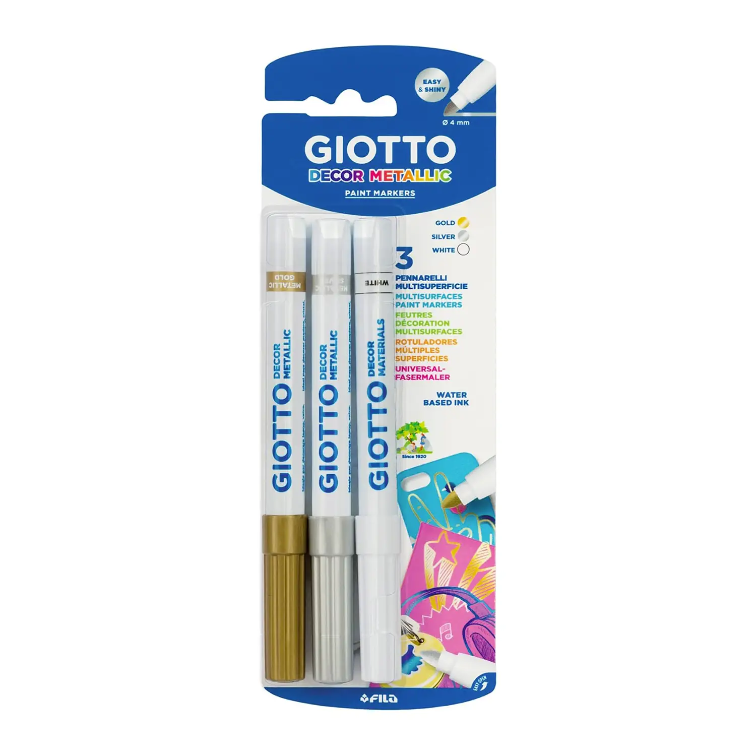 Pennarelli Giotto Decor Metallic 3 Colori - Pennarelli