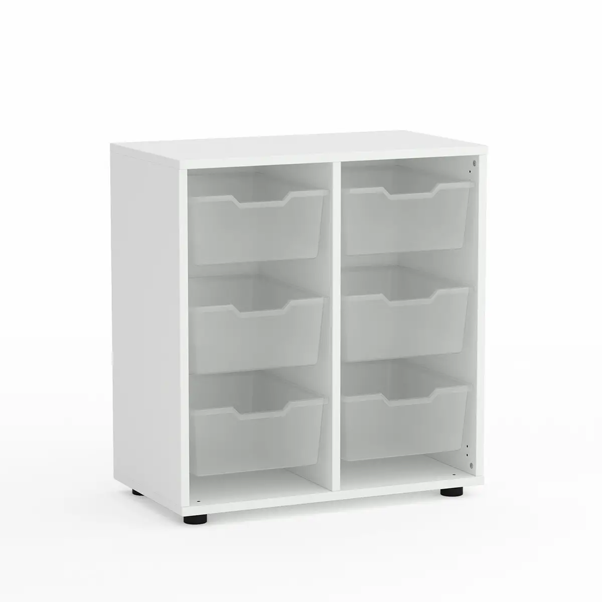 Mobile Scuola Kubò Bianco con 6 Tiretti Alti Altezza 75 cm.- Conforme CAM - Arredo scuola dell'obbligo