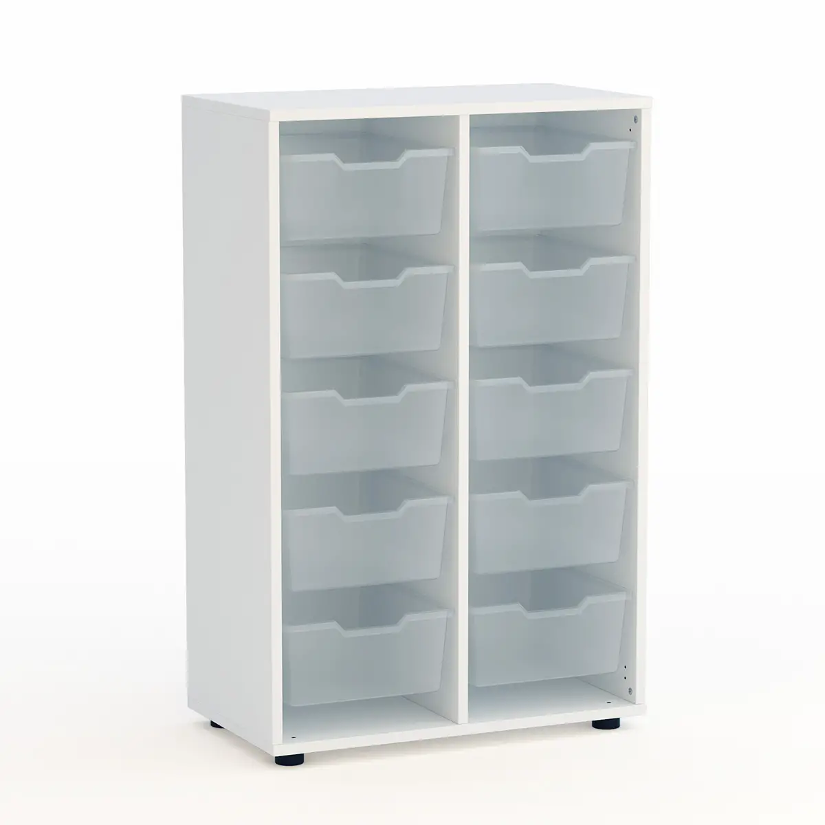 Mobile Scuola Kubò Bianco con 10 Tiretti Alti Altezza 110 cm. - Conforme CAM - Arredo scuola dell'obbligo