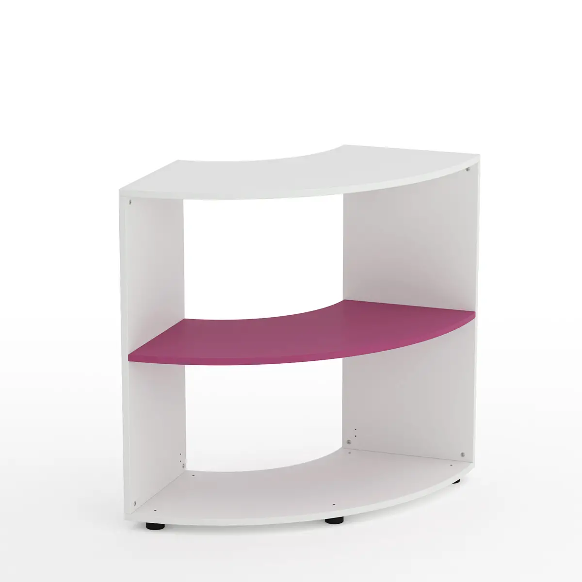 Mobile Scuola Kubò Bianco Curvo 90° H 90 cm – Ripiani Fucsia | Conforme CAM - Arredo scuola dell'obbligo