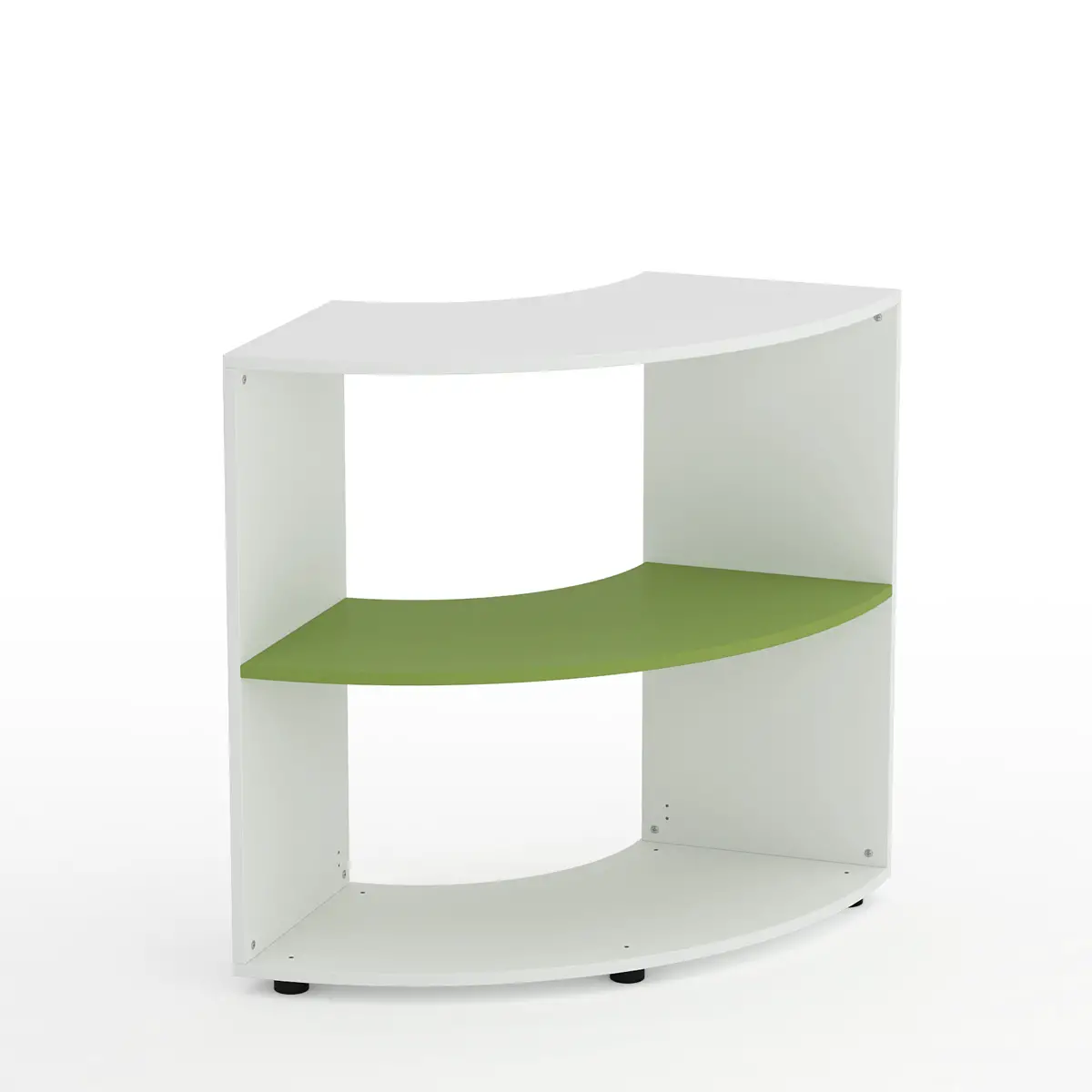 Mobile Scuola Kubò Bianco Curvo 90° H 90 cm – Ripiani Verde Kiwi | Conforme CAM - Arredo scuola dell'obbligo