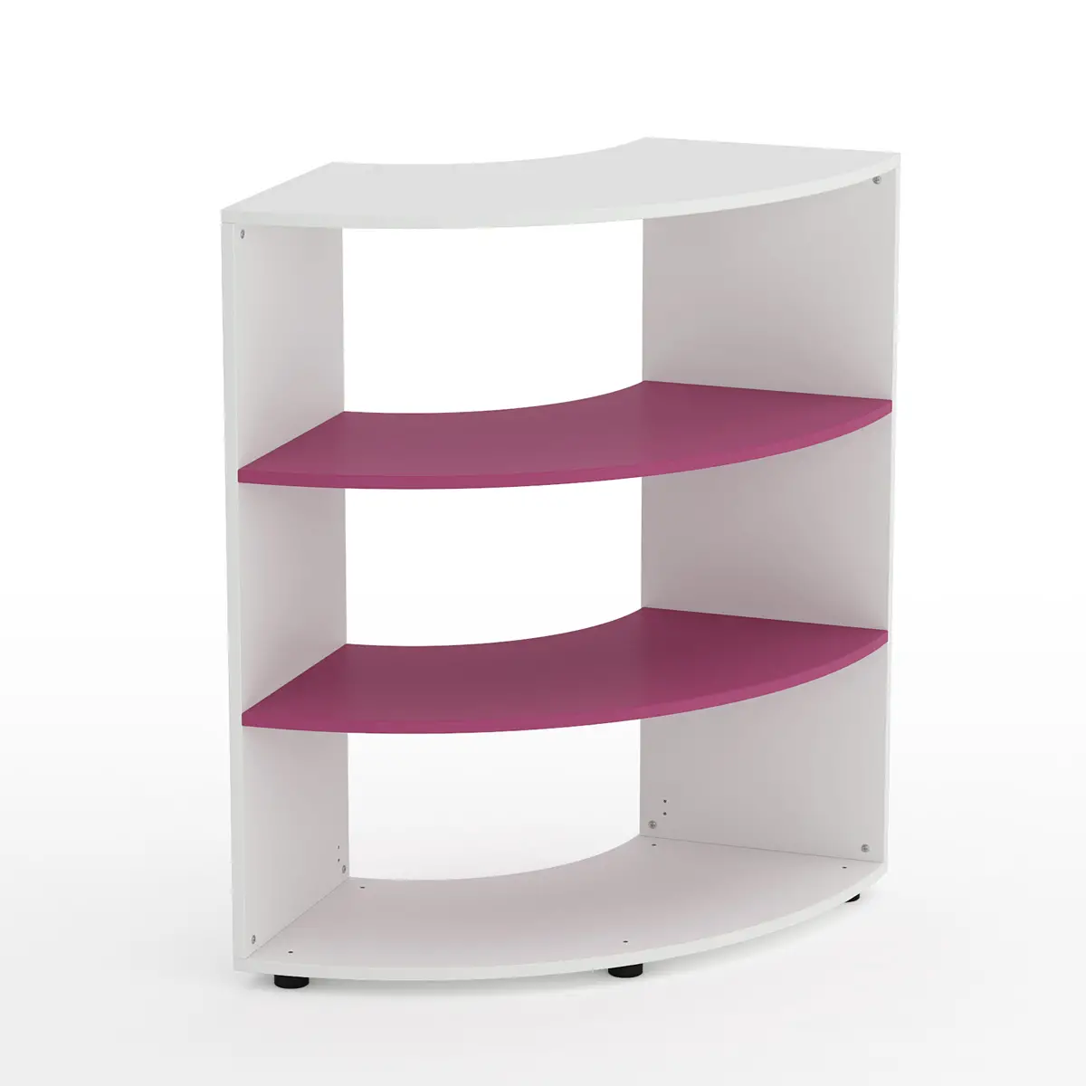 Mobile Scuola Kubò Bianco Curvo 90° H 110 cm – Ripiani Fucsia | Conforme CAM - Arredo scuola dell'obbligo