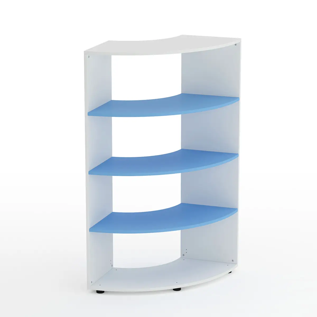 Mobile Scuola Kubò Bianco Angolare H 150 cm. Ripiani Blu Orizzonte - Conforme CAM - Arredo scuola dell'obbligo