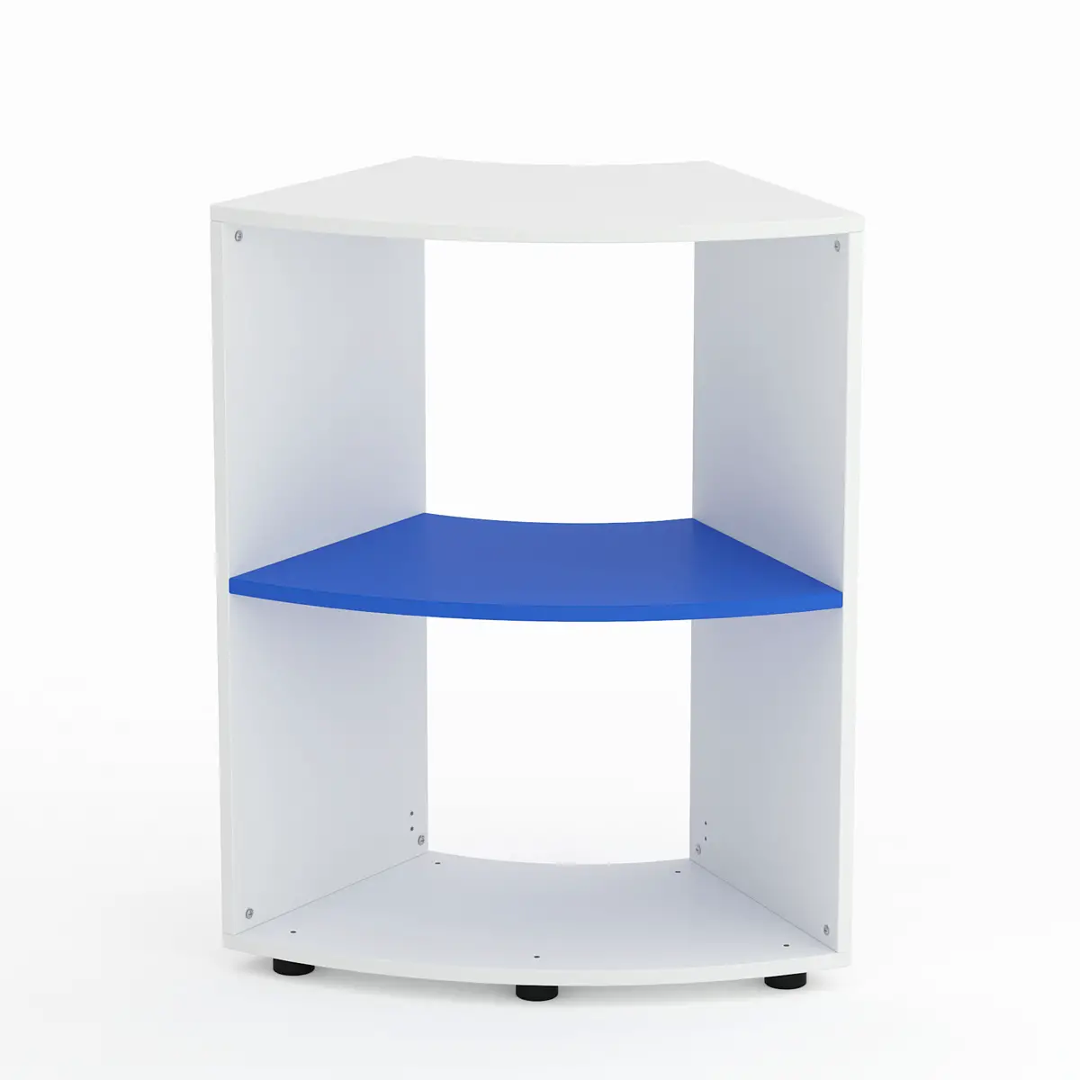 Mobile Scuola Kubò Bianco Curvo 60° H 90 cm – Ripiani Azzurri | Conforme CAM - Arredo scuola dell'obbligo
