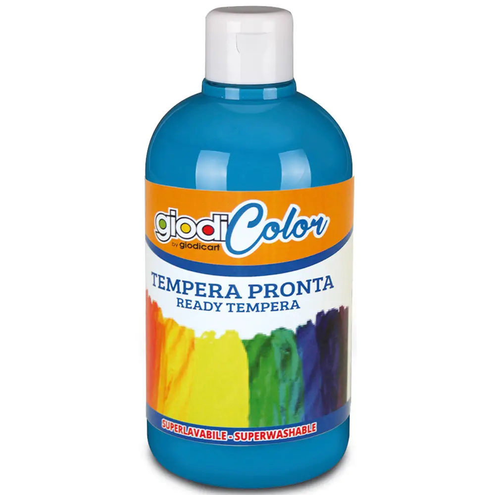 Colore a Tempera Giodicolor Ciano 500 ml – Tempera Pronta Superlavabile - Tempere