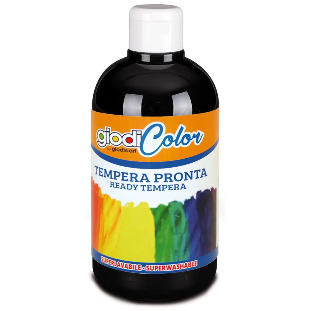 Colore a Tempera Giodicolor Nero 500 ml – Tempera Pronta Superlavabile - Tempere