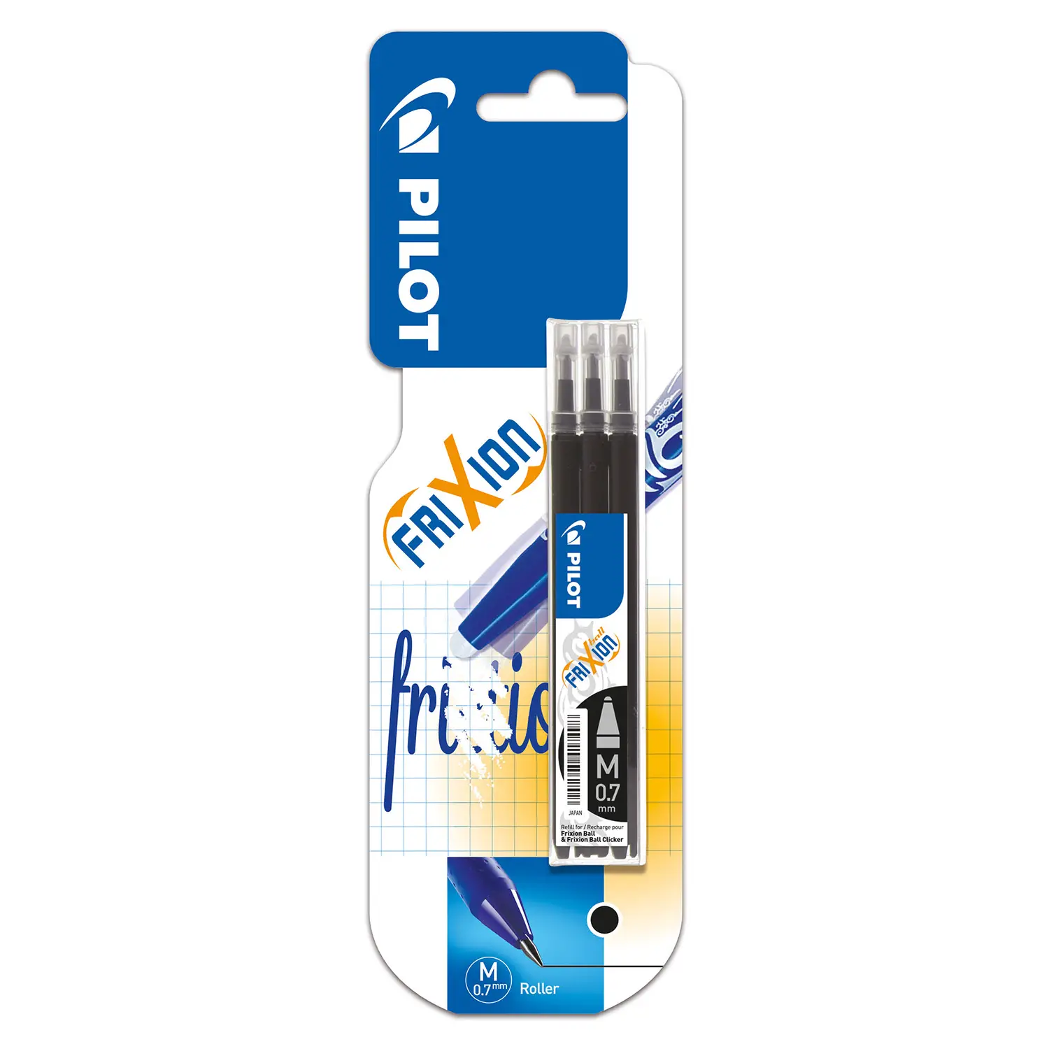 Refill Penna a Sfera Cancellabile Frixion Ball 3 Pezzi Nero - penne pennarelli ufficio