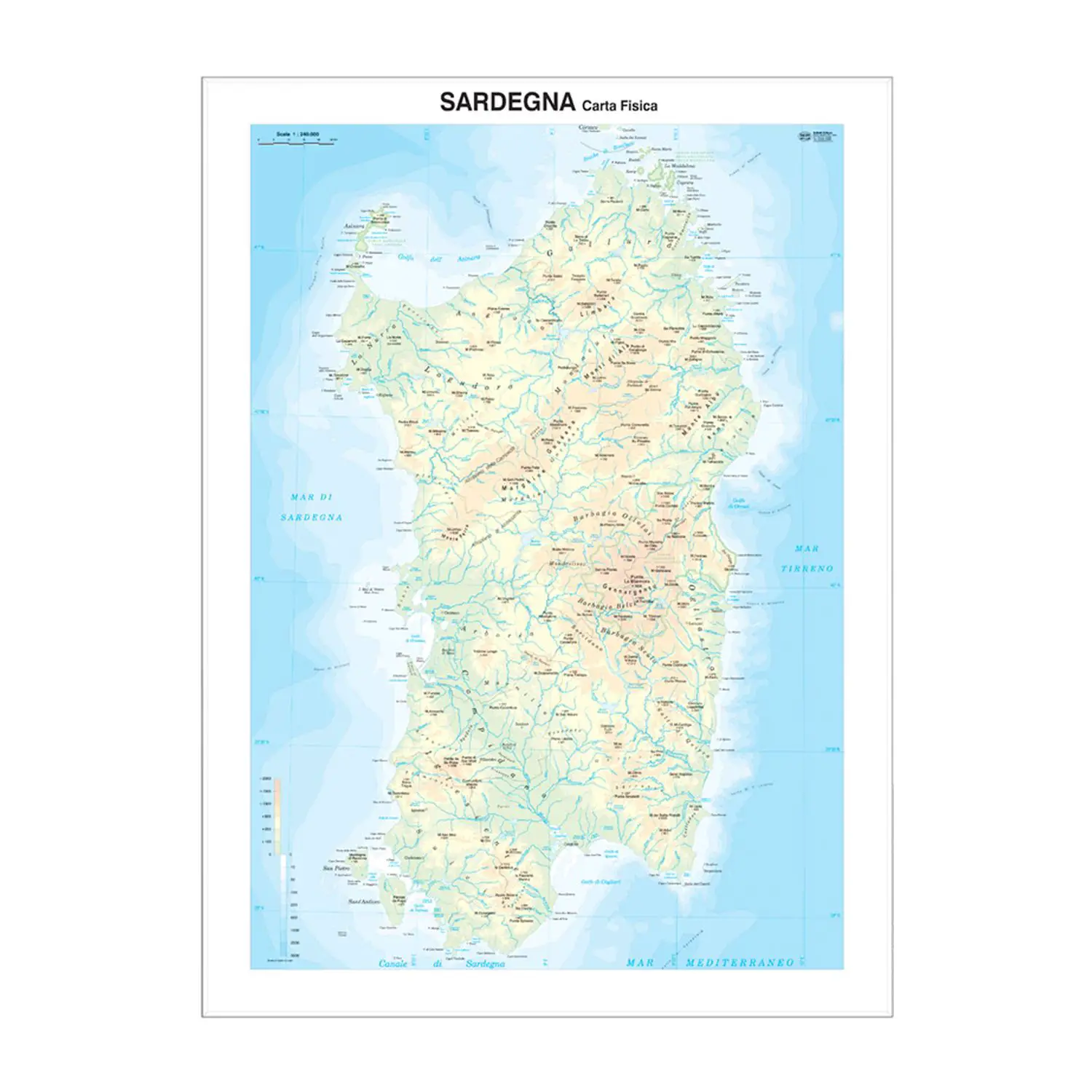 Carta Geografica Sardegna – Cartina Regionale Fisica e Politica - Geografia e scienze naturali