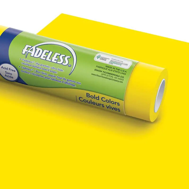 Carta per Sfondi Giallo 122 x 3,6 m – Rotolo di Carta per Scenografie e Fondali - Carta e cartoncino