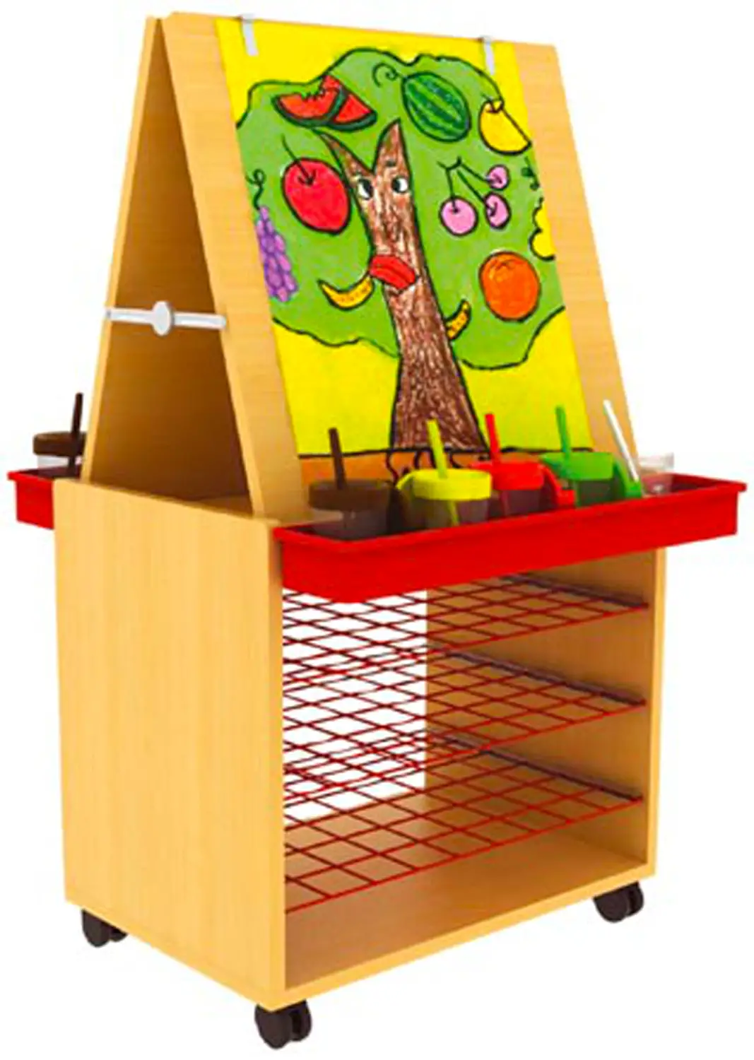 Carrello Collage con Lavagna su Ruote – Mobile Portamateriali per Attività Creative - Carrelli