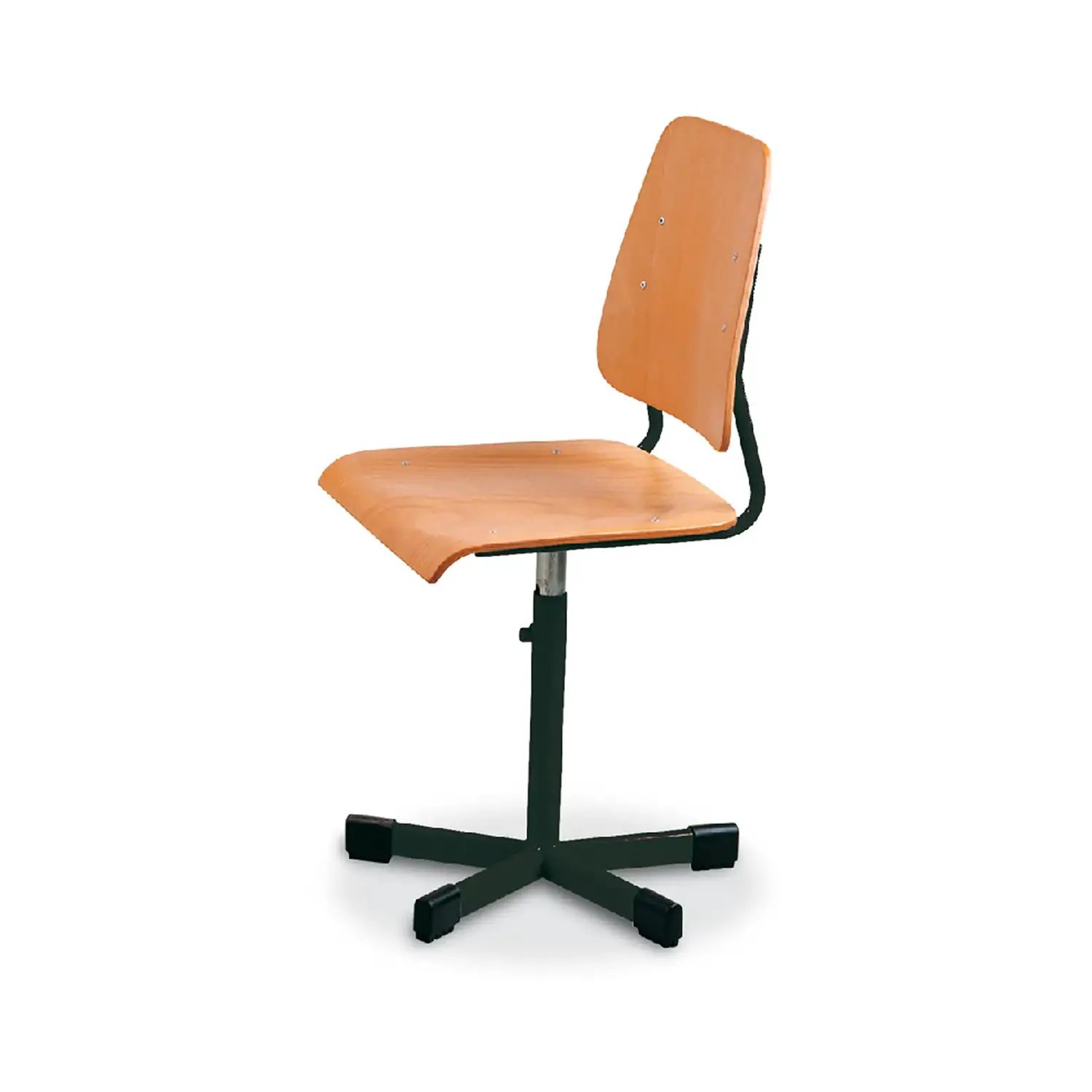 Sgabello Regolabile Nera – Seduta Anatomica in Multistrato di Faggio 38-48 cm - Arredo scuola dell'obbligo