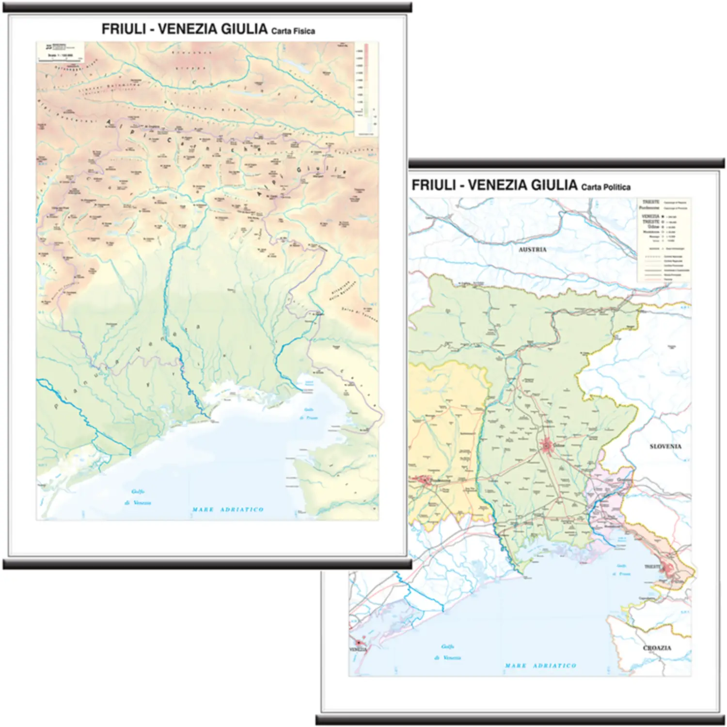 Carta Geografica Regionale Friuli Venezia Giulia - Geografia e scienze naturali