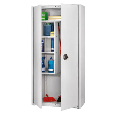 Armadio Multiuso Metallico Grigio 2 Ante Battenti – Armadio con Vano Portascope Conforme CAM - Arredo archivio