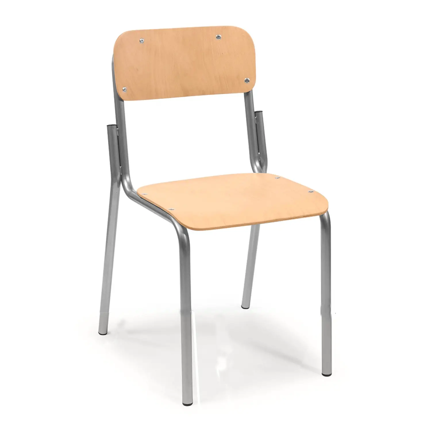 Sedia in Faggio Impilabile Grigia Misura 6 – Altezza Seduta 46 cm | Conforme CAM - Arredo scuola dell'obbligo