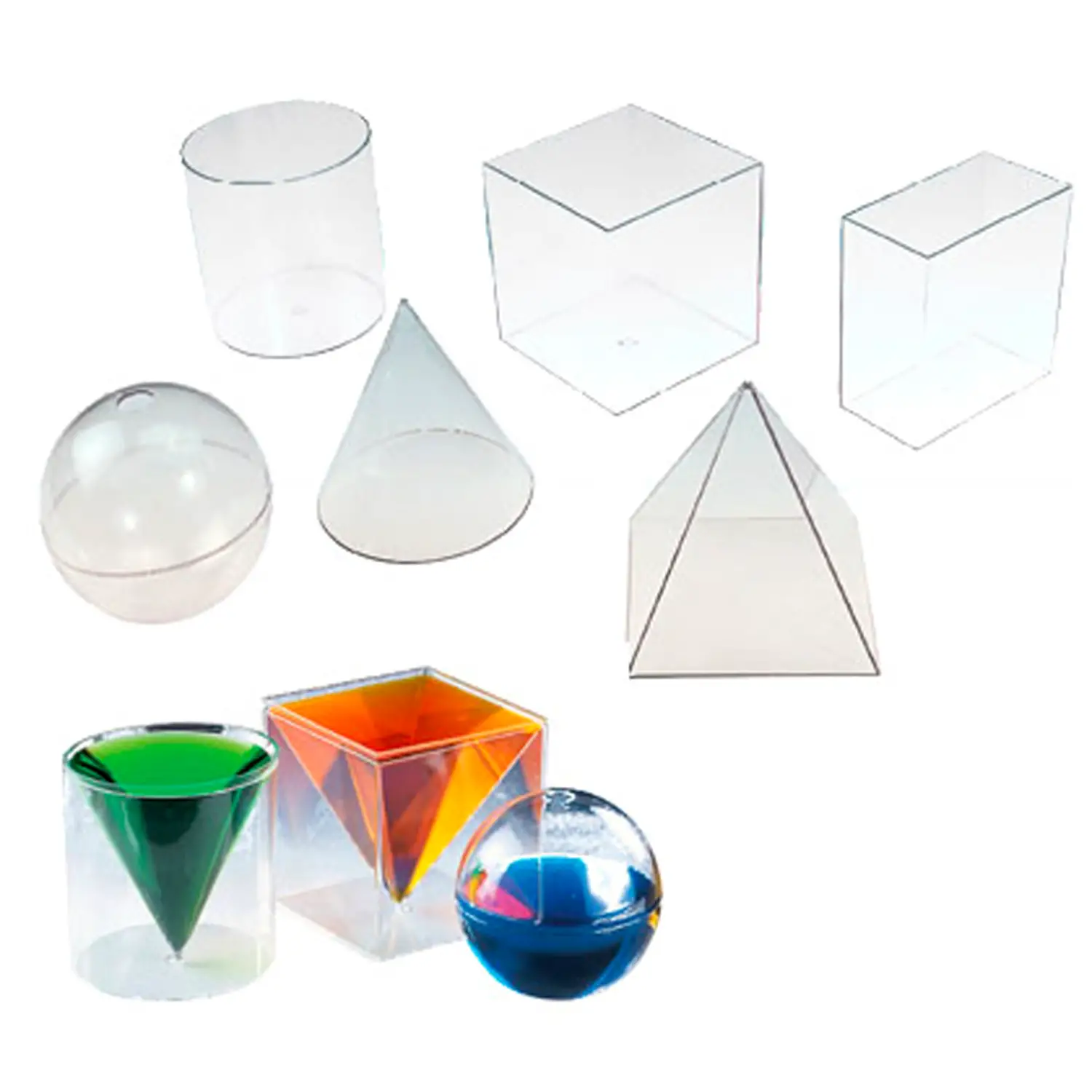 Solidi Trasparenti Geometrici – Set 6 Pezzi per Matematica e Geometria - Geometria