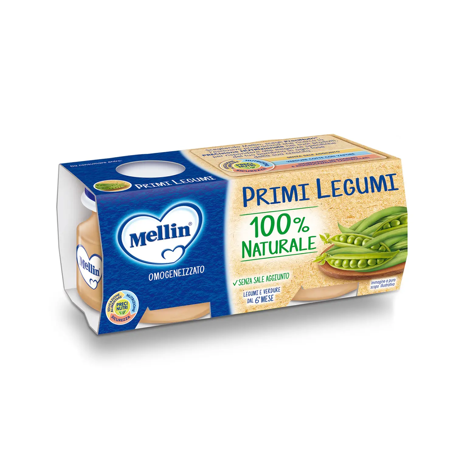 Omogeneizzato Primi Legumi Mellin - 80g x 2 - omogeneizzati