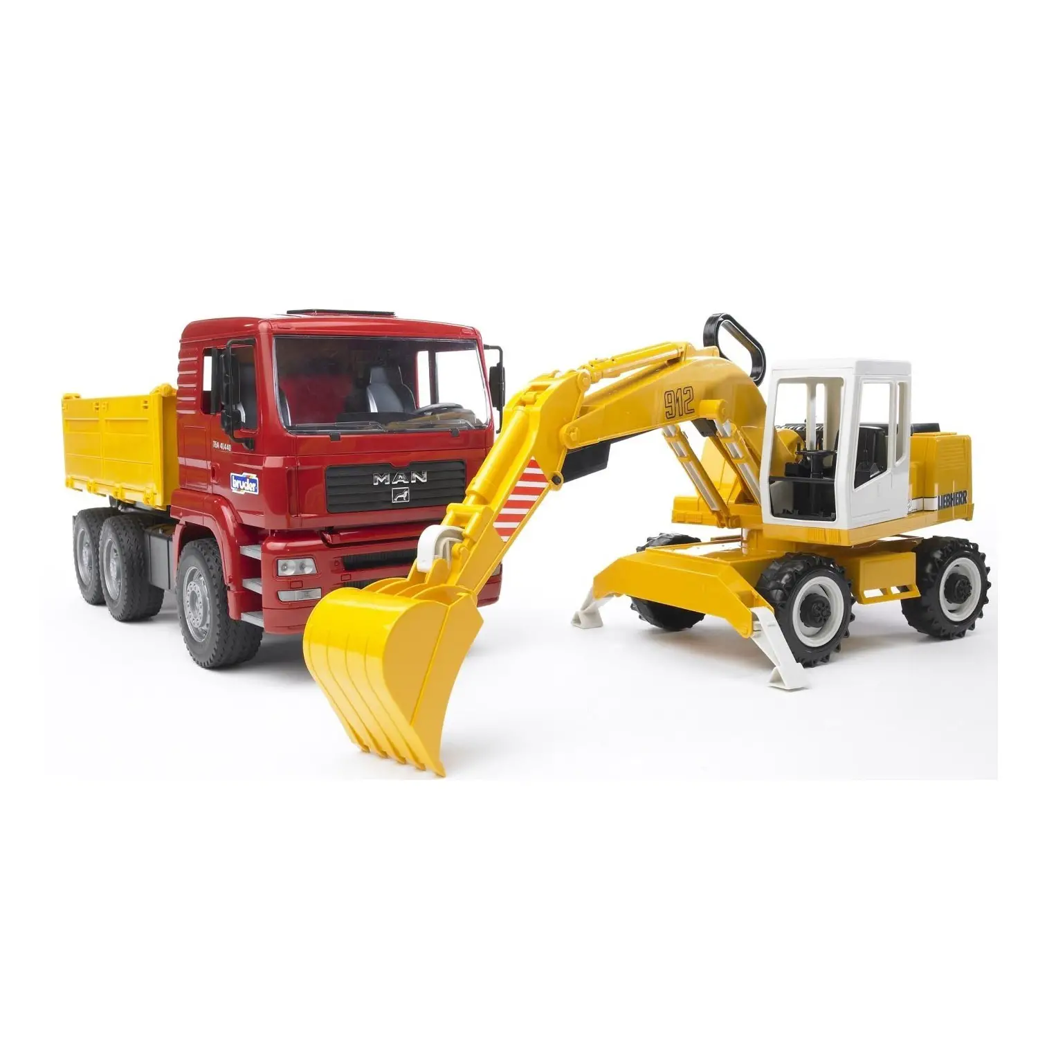 Bruder Camion MAN TGA con Escavatore Liebherr - modellini