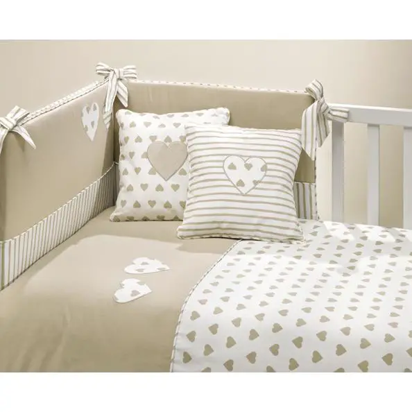 COMPLETO PIUMONE CUORE CON PARACOLPI BEIGE -