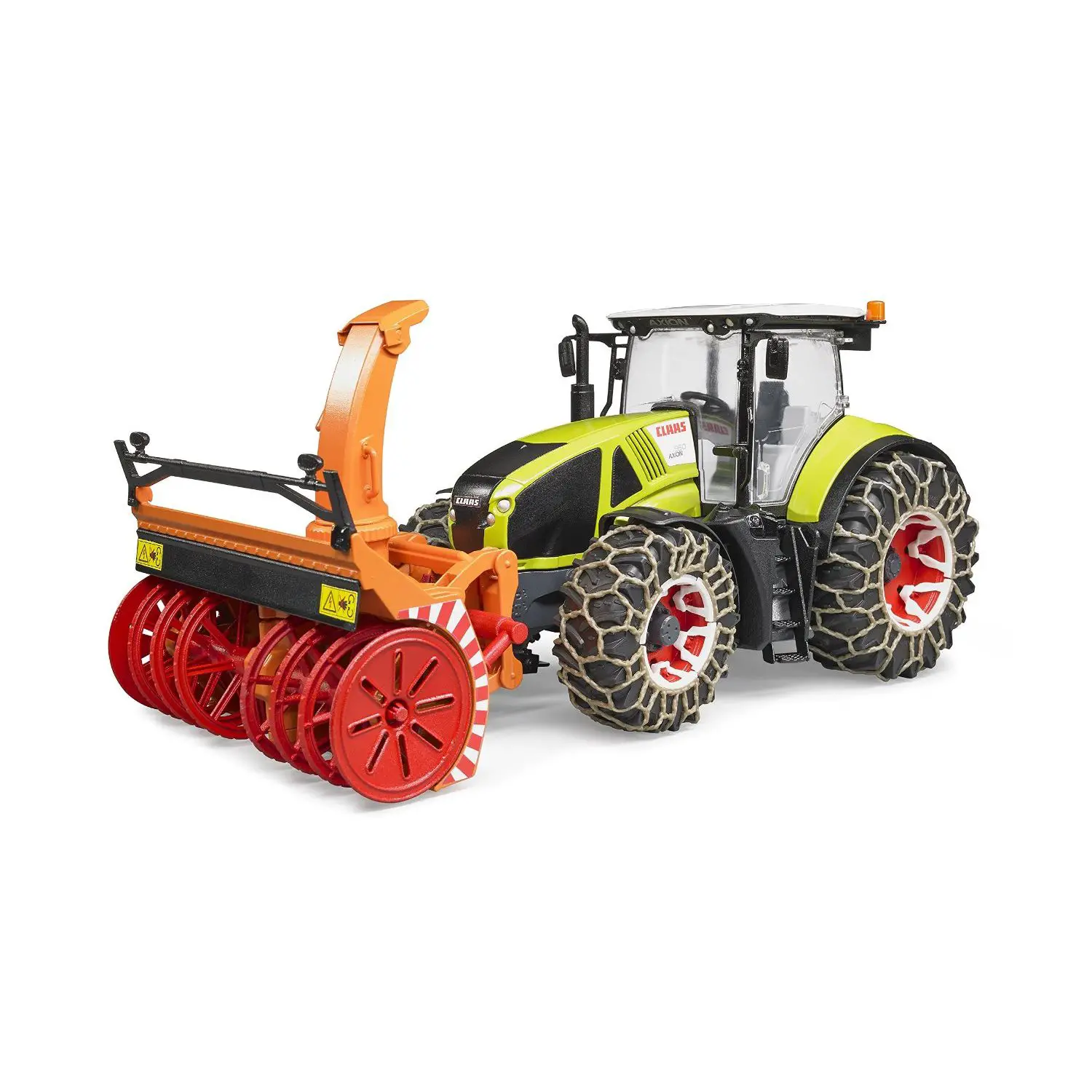 Claas Axion 950 Con Catene Da Neve E Spazzaneve Giocattolo Bruder 03017 - modellini
