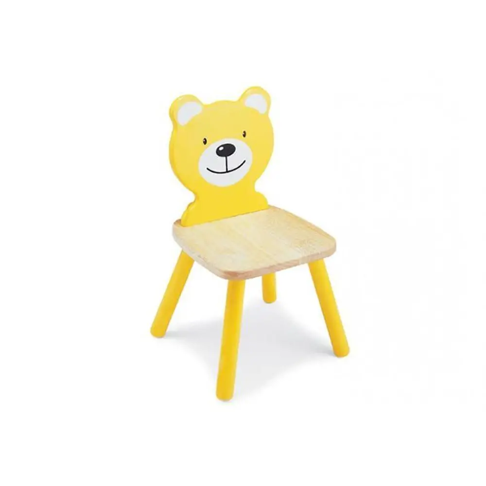 Sedia Orsetto Giallo per Bambini – Sediolina in Legno, Seduta H 26,5 cm - Sedie in legno