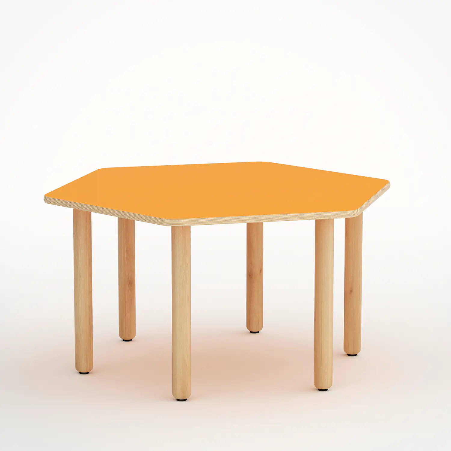 Tavolo Forma Esagonale h.46 - Misura 1 - Arancio Per Nidi D'infanzia - Conforme CAM - Tavoli e Cattedre