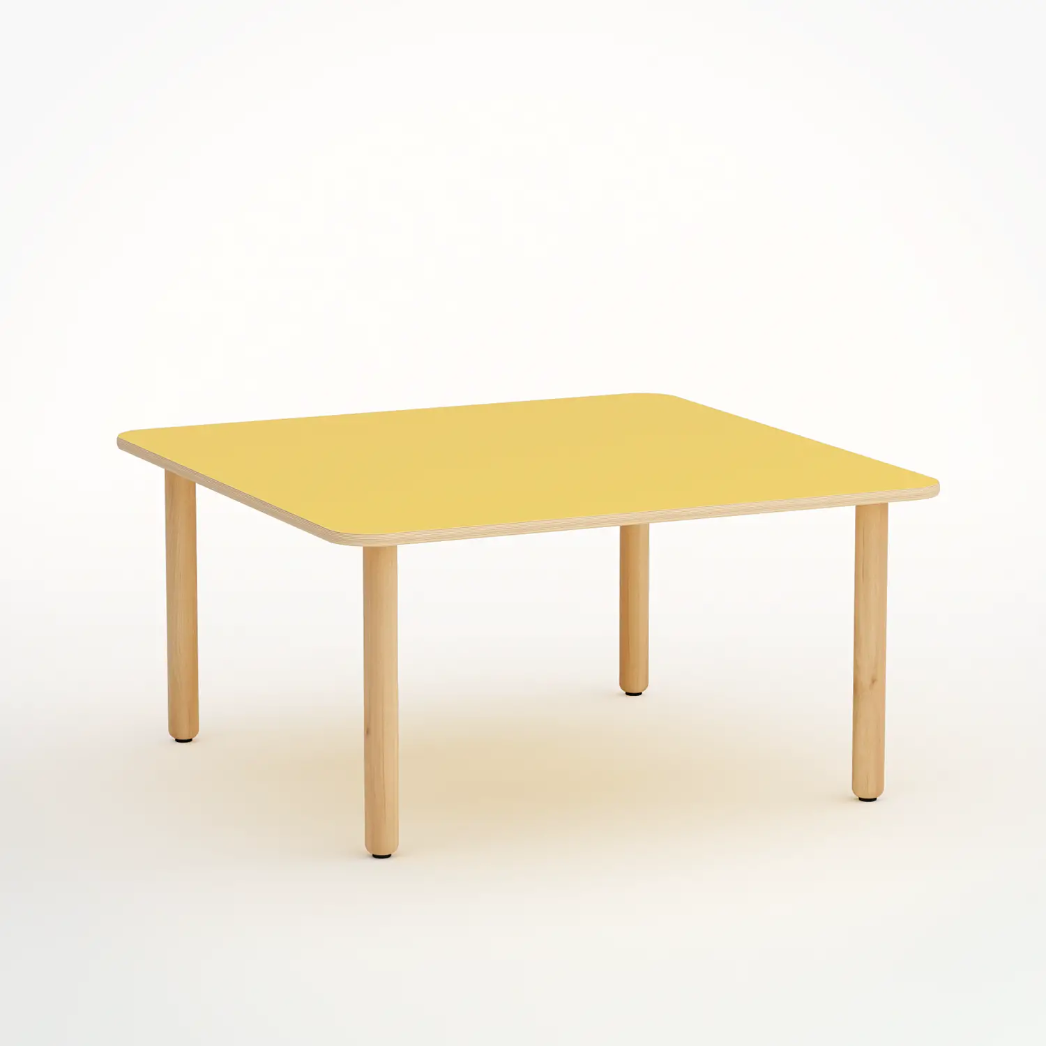 Tavolo Forma Quadrato H 55 Cm - Misura 3 - Giallo Per Scuola Primaria - Conforme CAM - Tavoli e Cattedre