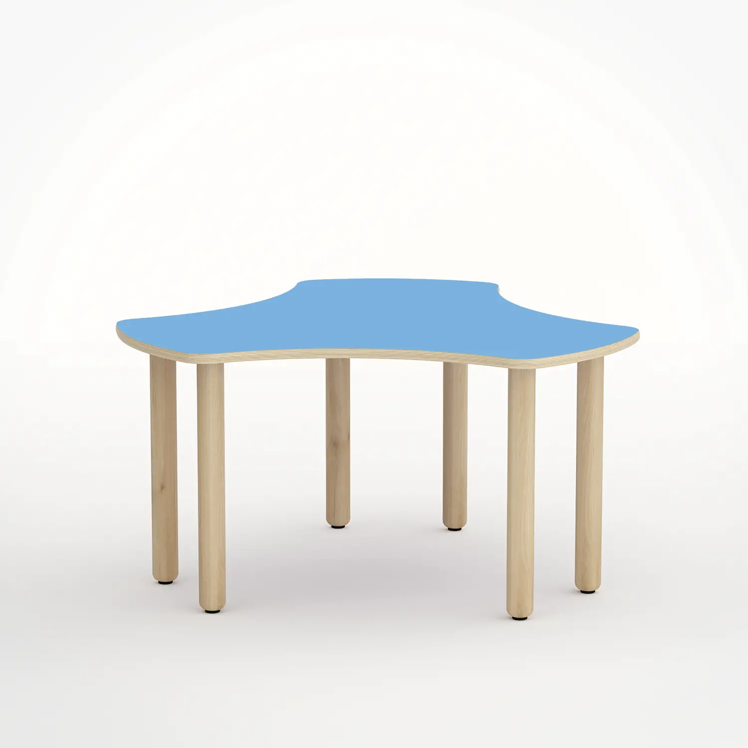 Tavolo Onda Esatondo Blu Orizzonte H 58 cm – Misura 3, 113 x 120 cm - Tavoli e Cattedre