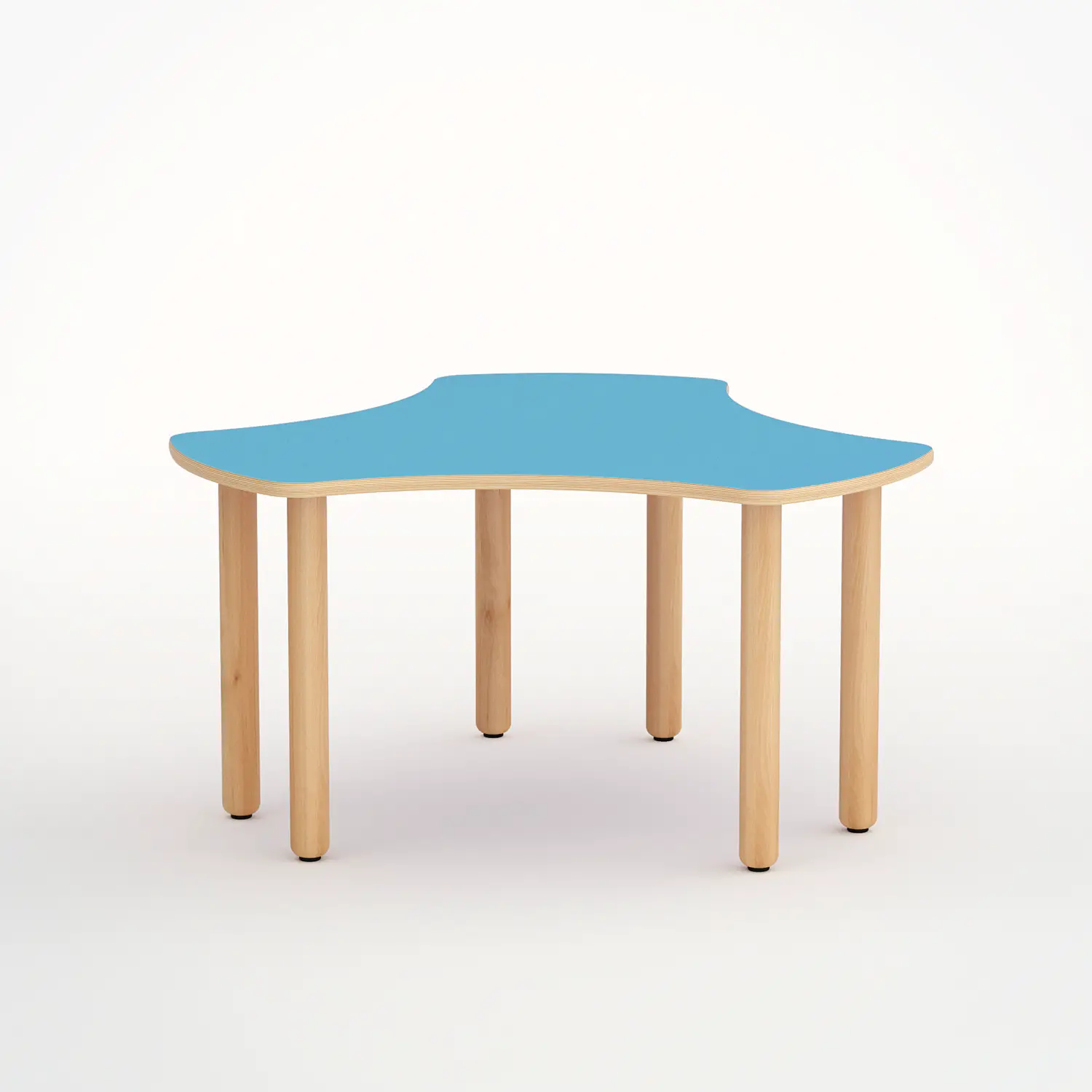 Tavolo Onda Esatondo H 52 Cm - Misura 2 - Blu Orizzonte Per Scuola Infanzia - Conforme CAM - Tavoli e Cattedre