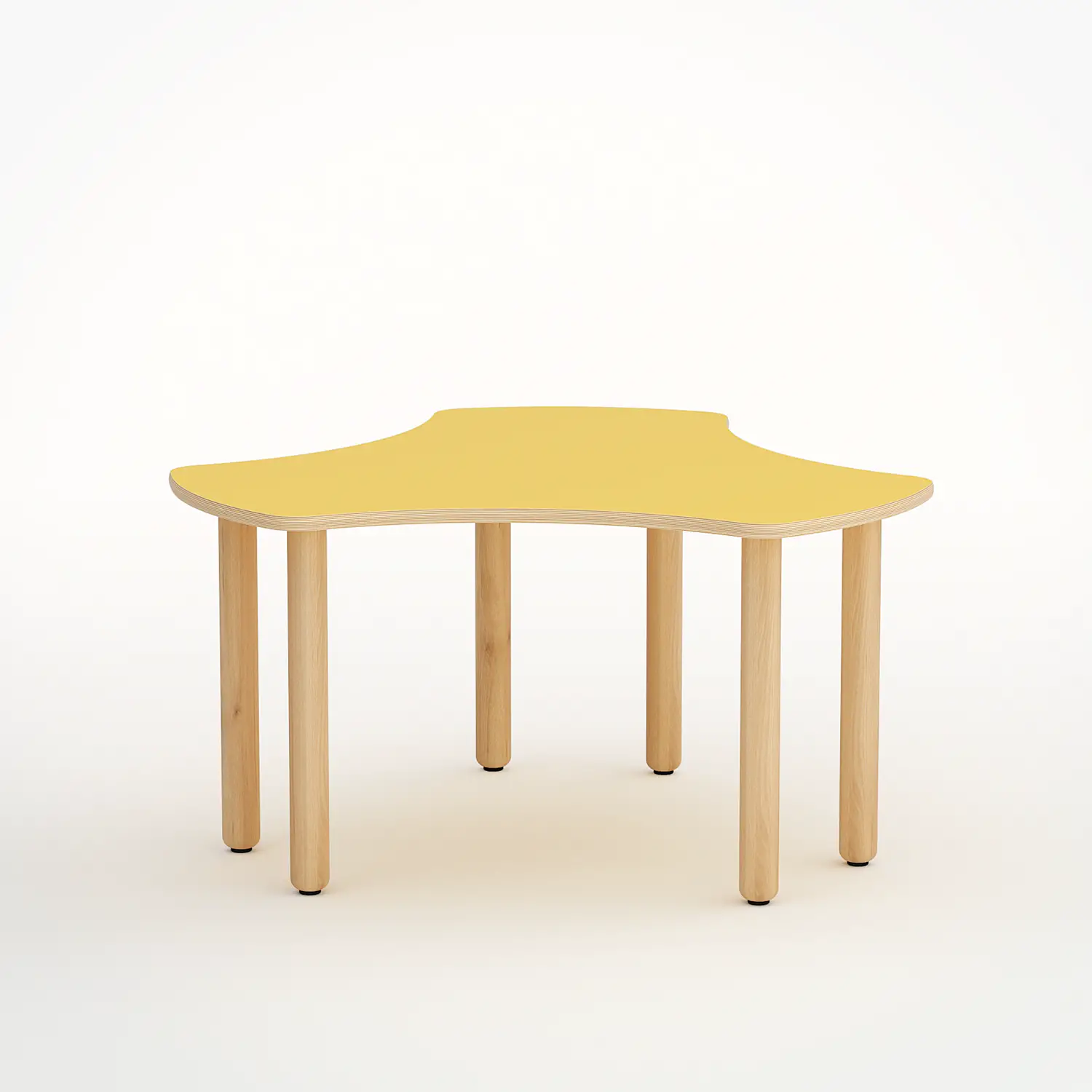 Tavolo Onda Esatondo H 55 Cm - Misura 3 - Giallo Per La Scuola Primaria - Conforme CAM - Tavoli e Cattedre