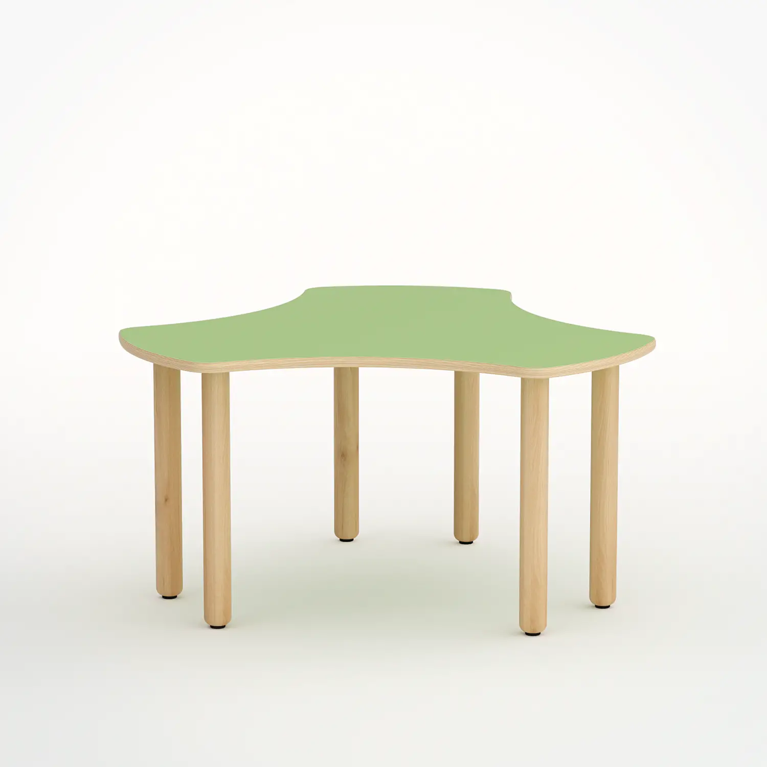 Tavolo Onda Esatondo H 52 Cm - Misura 2 - Verde Per La Scuola Infanzia - Conforme CAM - Tavoli e Cattedre