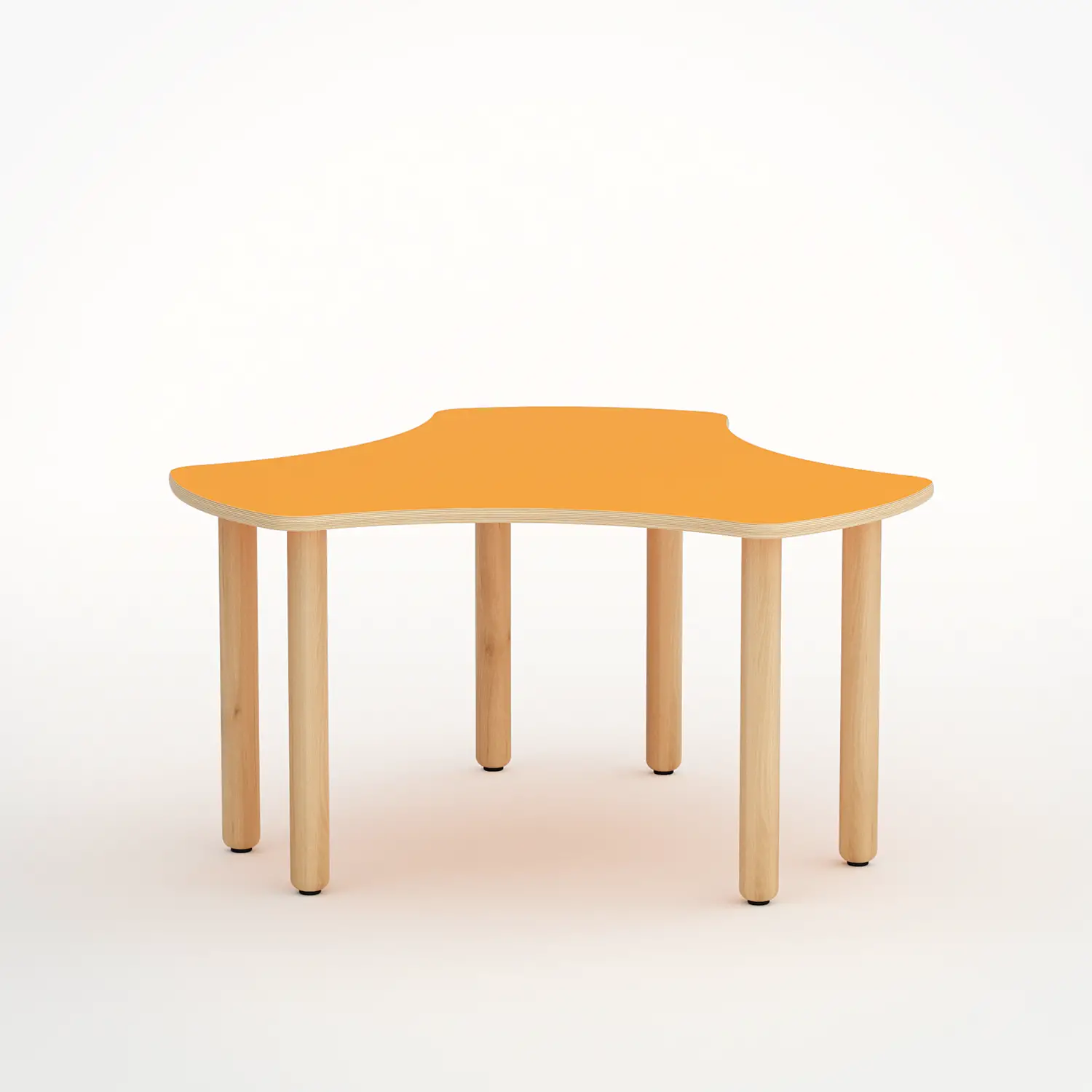 Tavolo Onda Esatondo H 52 Cm - Misura 2 - Arancio - Verde Per La Scuola Infanzia - Conforme CAM - Tavoli e Cattedre