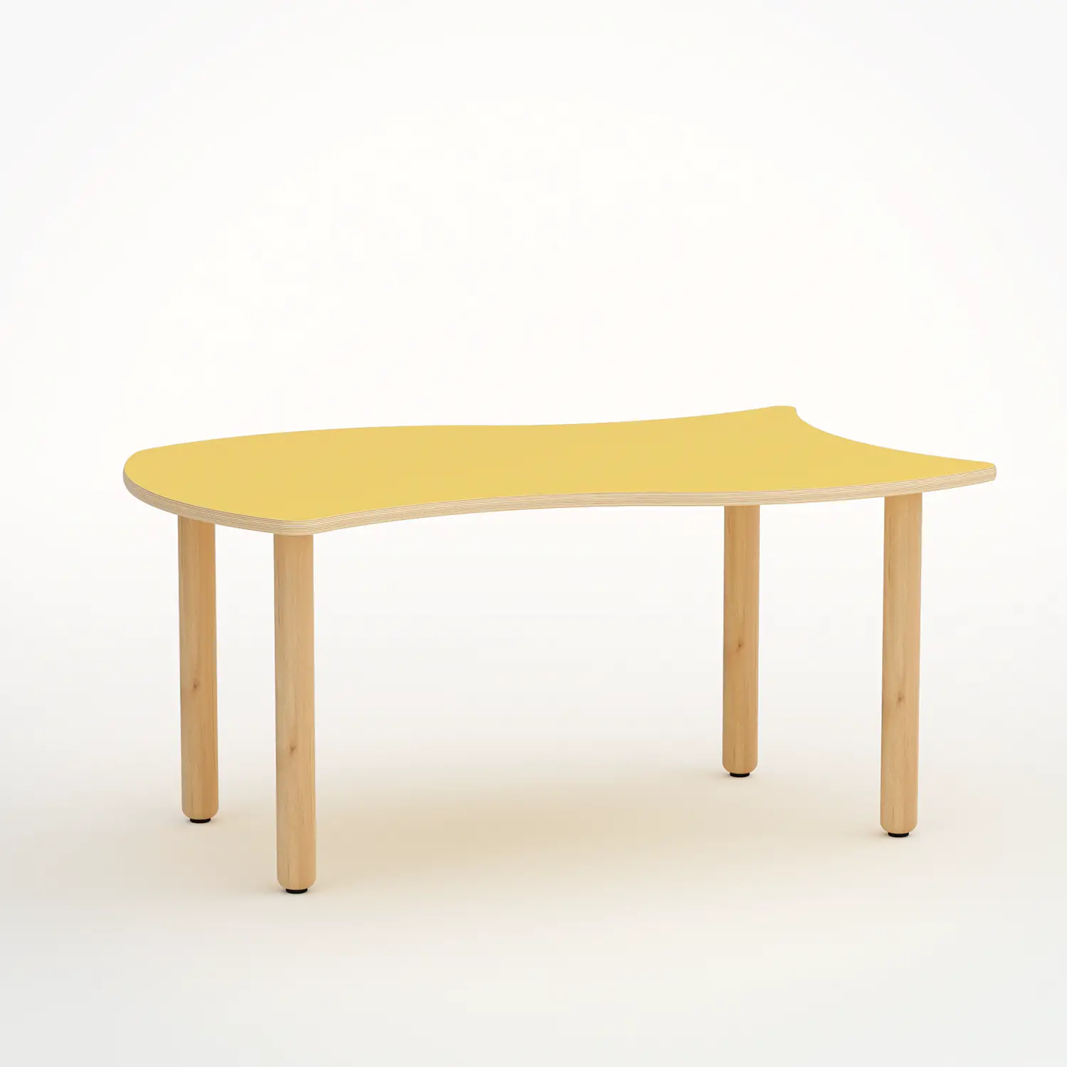 Tavolo Onda Verso H 55 Cm - Misura 3 - Giallo Per Scuola Primaria - Conforme CAM - Cattedre e tavoli lavoro