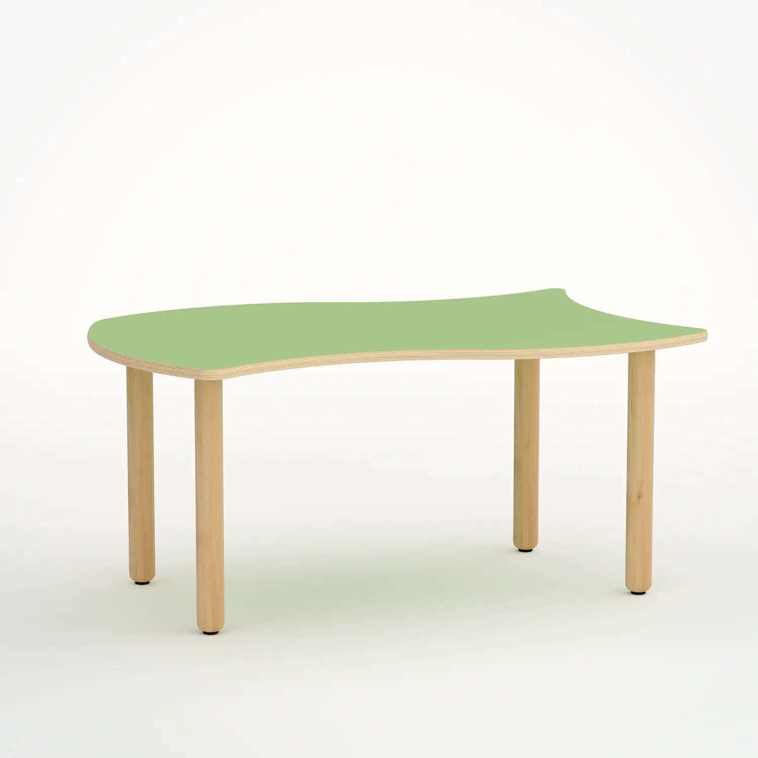 Tavolo Onda Verso H 52 Cm - Misura 2 - Verde Per La Scuola D'infanzia - Conforme CAM - Cattedre e tavoli lavoro
