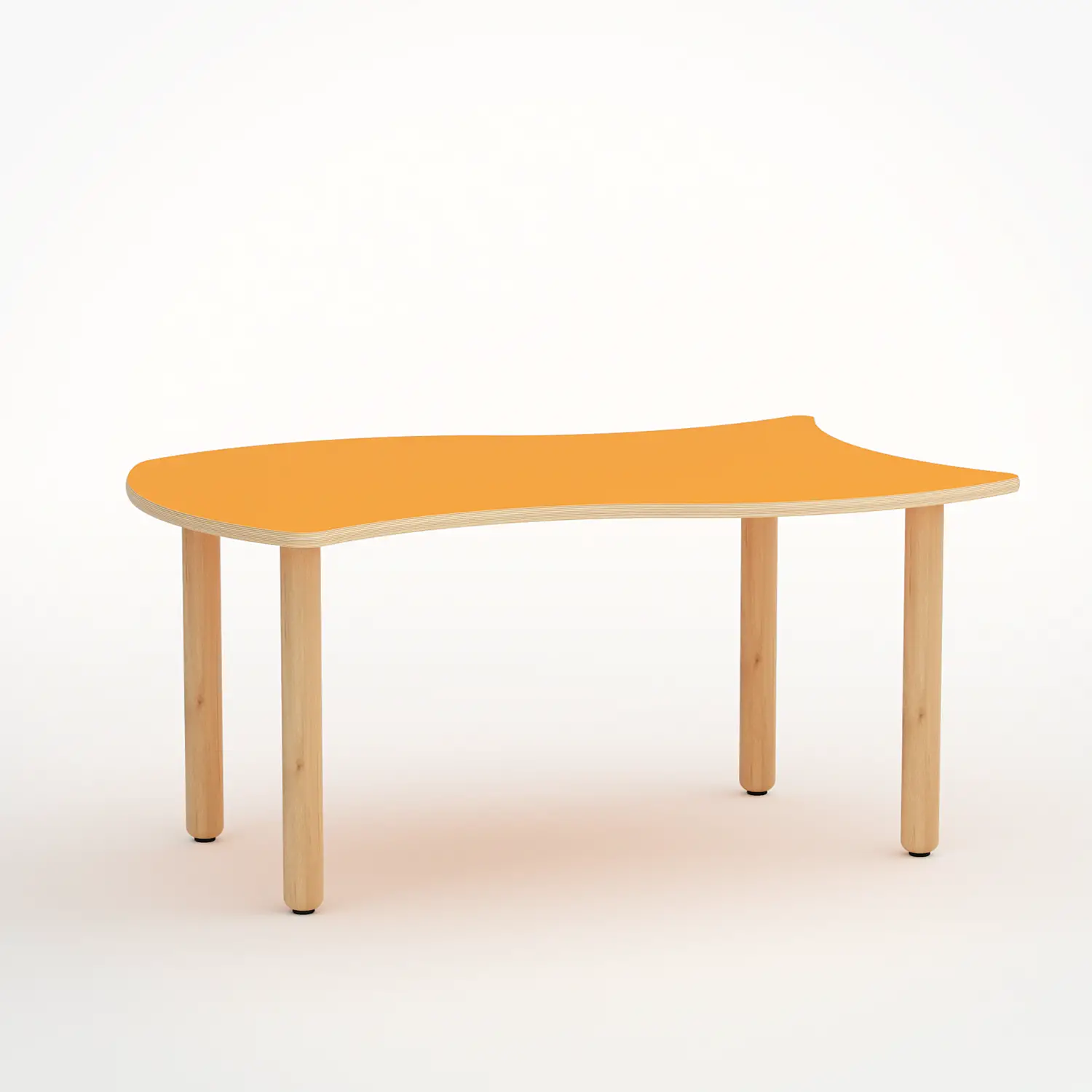 Tavolo Onda Verso H 52 Cm - Misura 2 - Arancio per scuole D'infanzia - Conforme CAM - Cattedre e tavoli lavoro