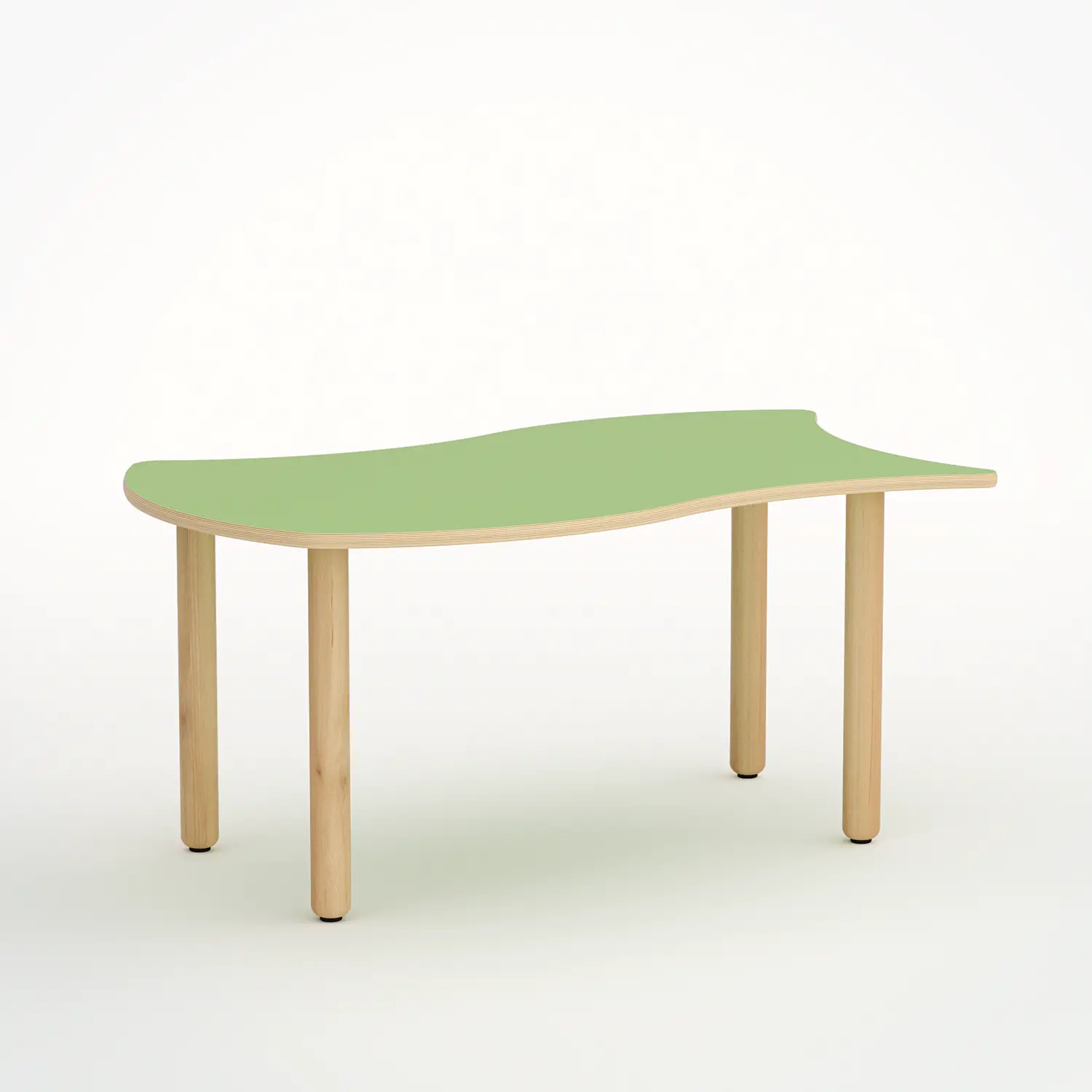 Tavolo Onda Reverso H 52 Cm - Misura 2 - Verde per la Scuola D'infanzia - Conforme CAM - Cattedre e tavoli lavoro