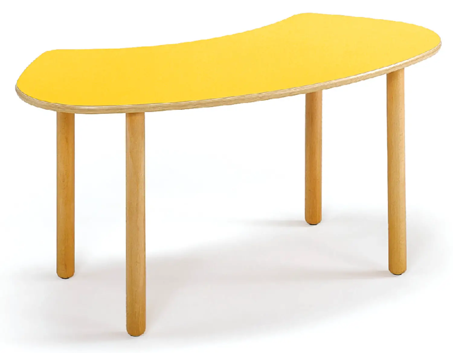 Cattedra Onda Giallo – Piano in Betulla, 153 x 70 cm, Altezza 76 cm – Misura 6 - Tavoli e Cattedre