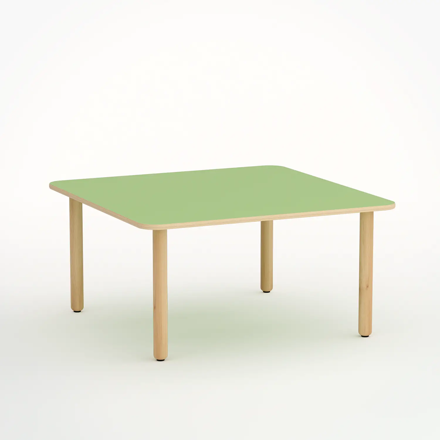 Tavolo Forma Quadrato H 52 Cm - Misura 2 - Verde Per Scuola Dell'infanzia - Conforme CAM - Tavoli e Cattedre