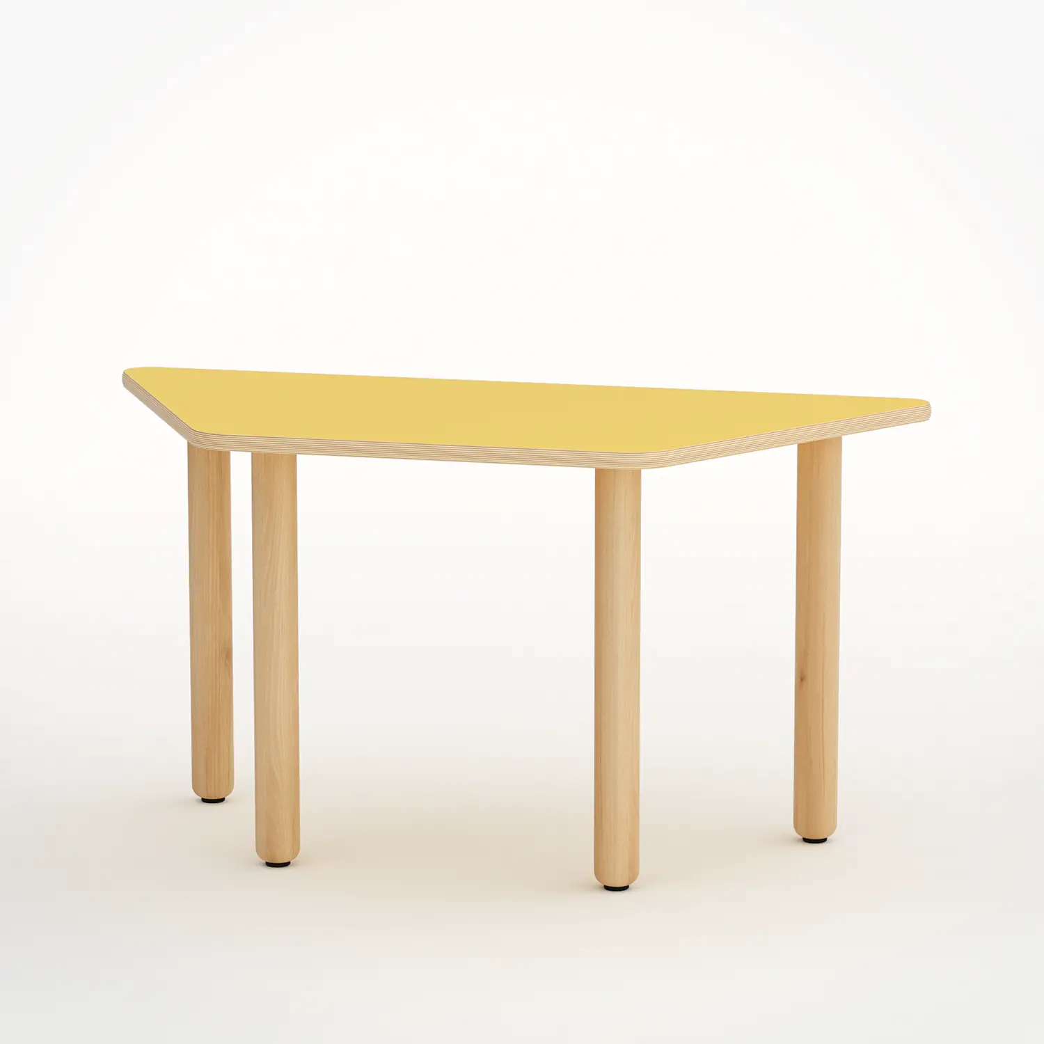 Tavolo Scuola Infanzia Trapezio Giallo – Misura 2, Altezza 52 cm - Tavoli e Cattedre