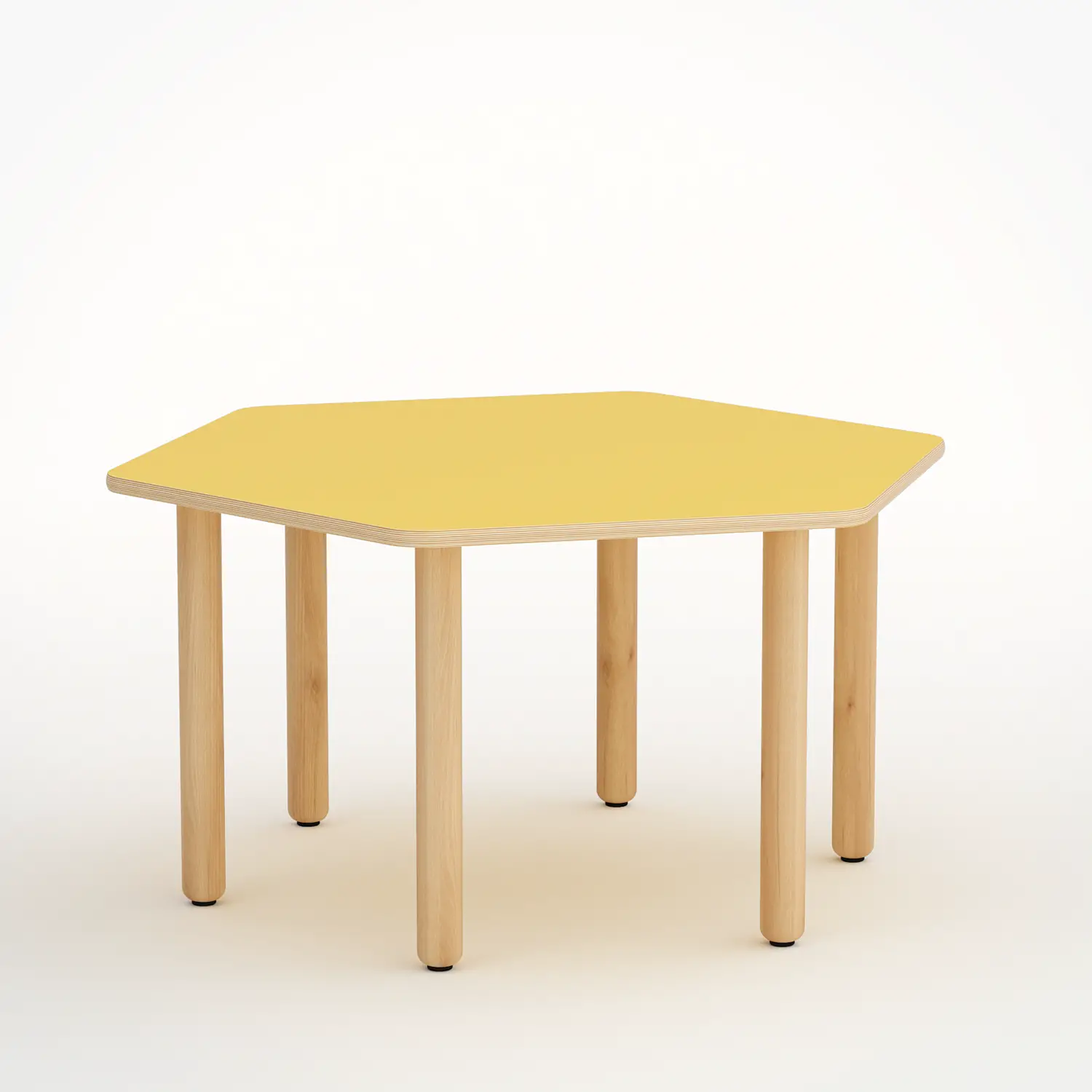 Tavolo Forma Esagonale H 55 Cm - Misura 3 - Giallo Per Scuola Primaria- Conforme CAM - Cattedre e tavoli lavoro