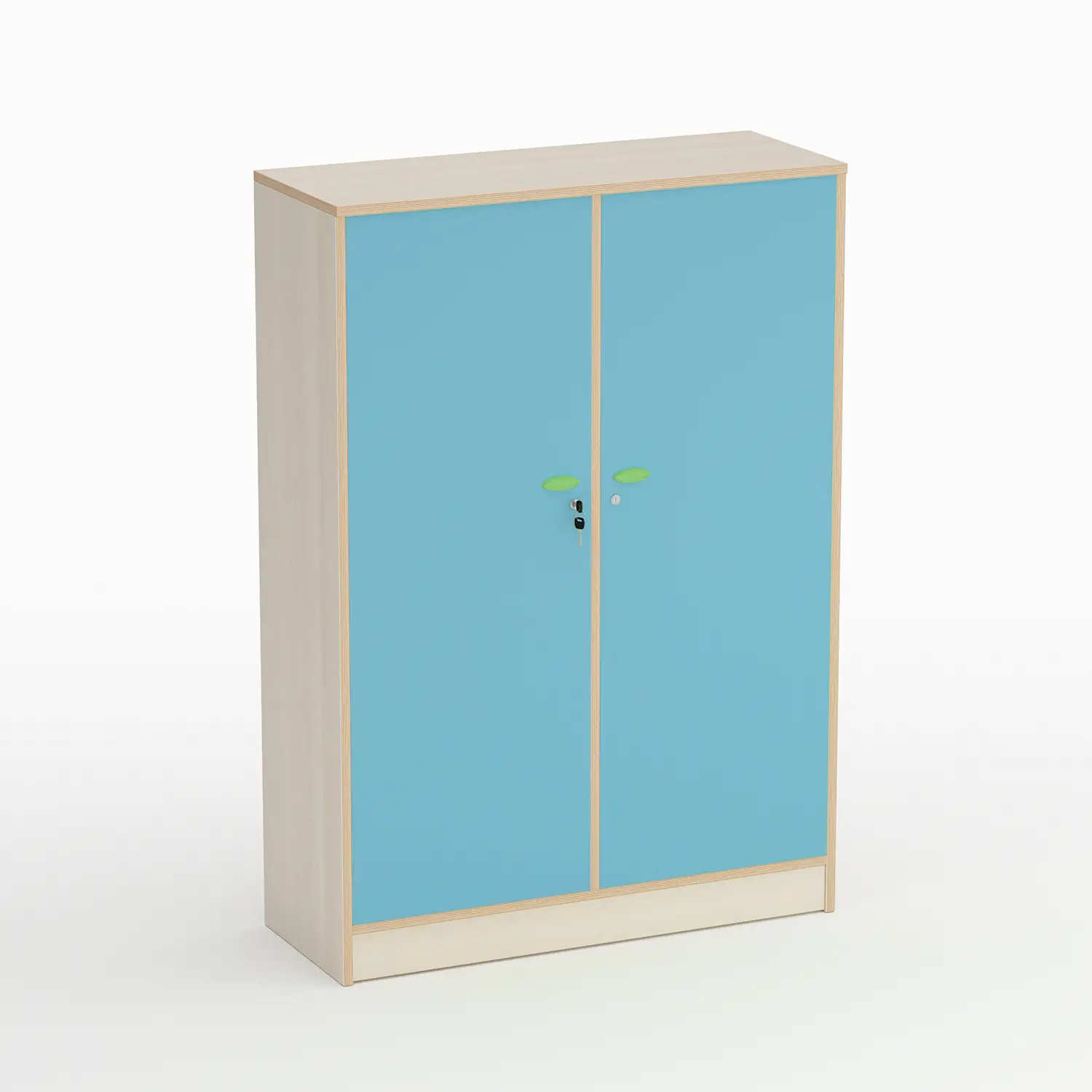 Mobile Scuola Infanzia Forma con Ante e Appendiabiti Blu Orizzonte - Conforme CAM - Arredo Nido e Infanzia