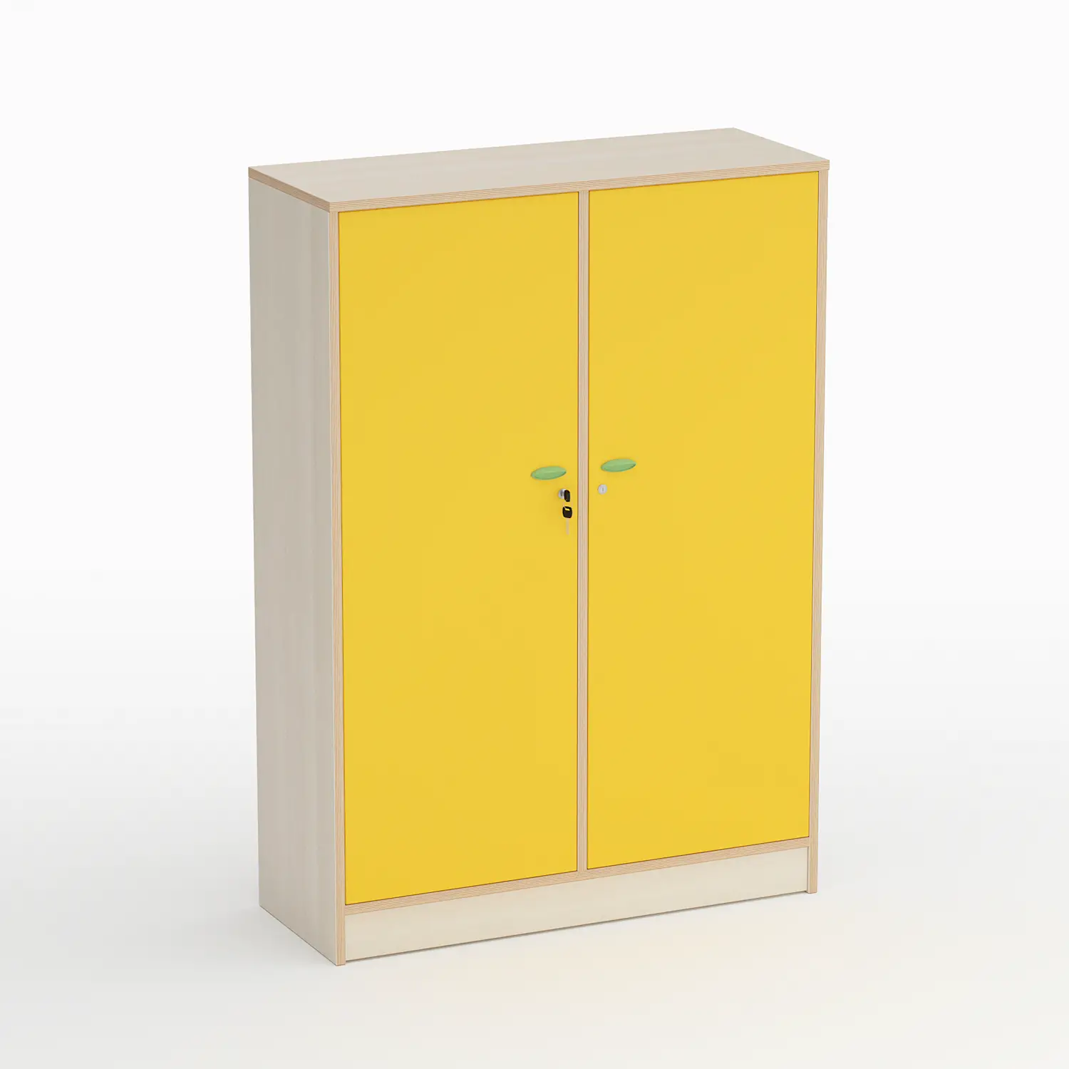 Mobile Scuola Forma con Ante Gialle - 4 Vani e Appendiabiti – Conforme CAM - Arredo Nido e Infanzia