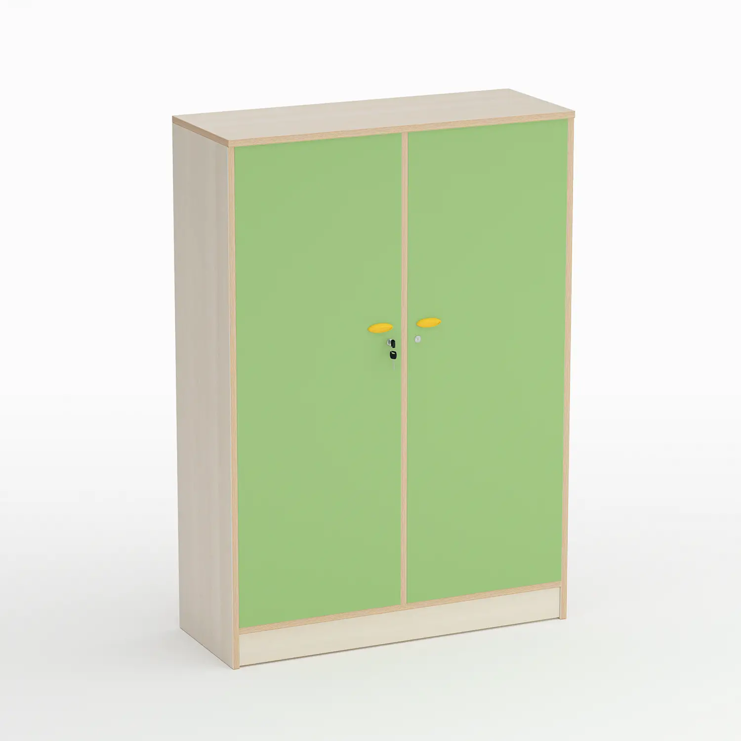 Mobile Scuola Forma con Ante Verdi - 4 Vani e Appendiabiti – Conforme CAM - Arredo Nido e Infanzia