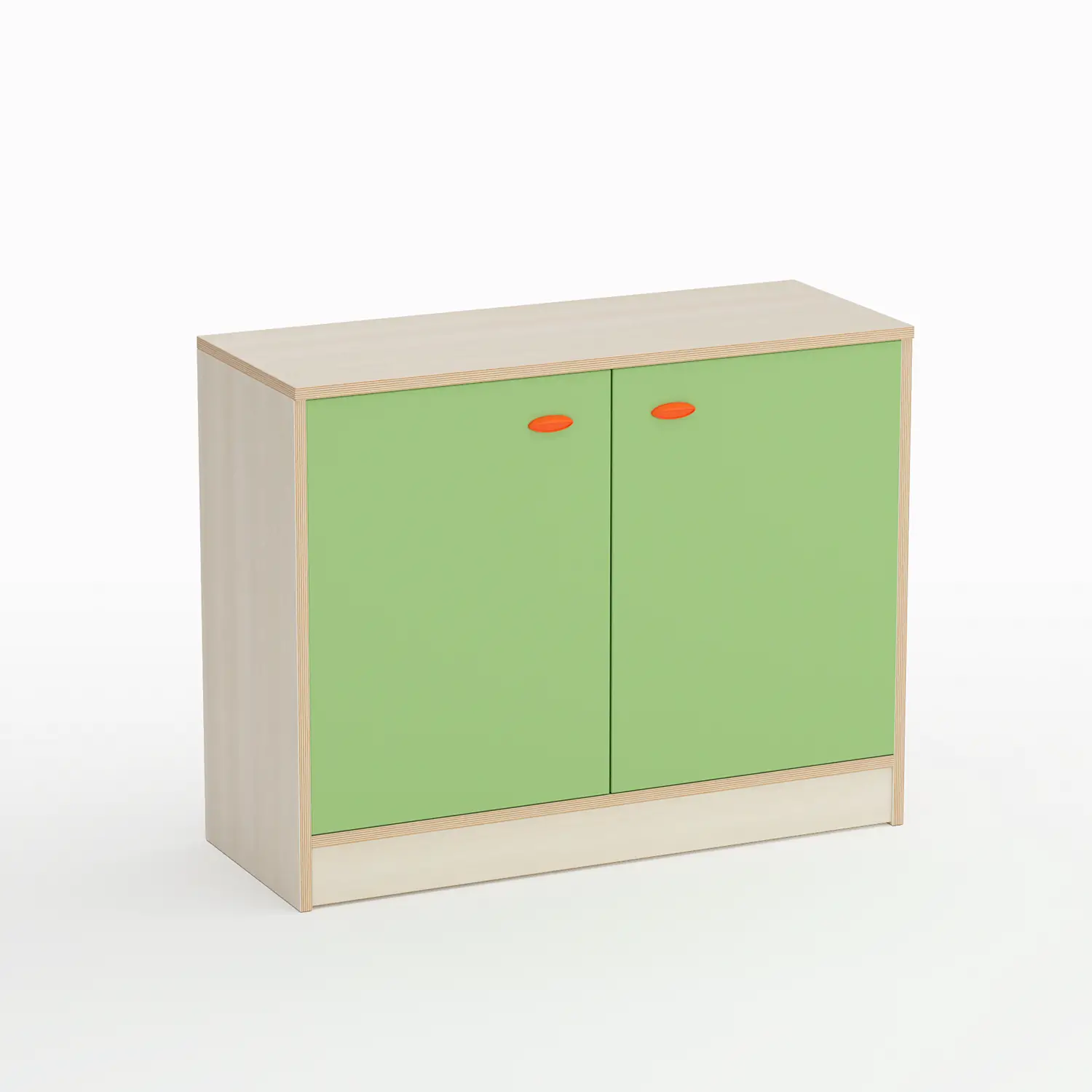 Mobile Scuola Infanzia Forma con Ante Altezza 75 cm. Verde - Conforme CAM - Arredo Nido e Infanzia