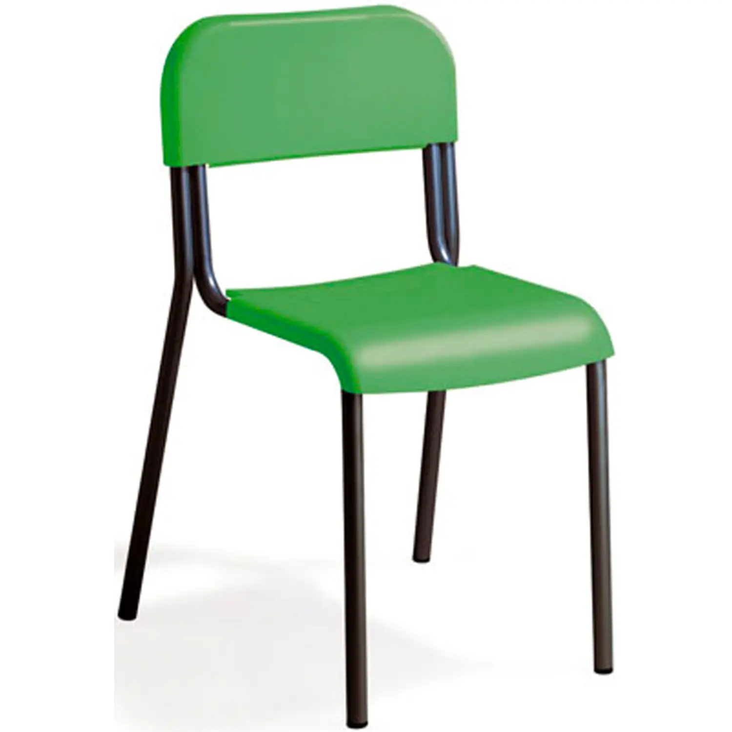 Sedia Impilabile Sara - Verde con Struttura Nera - Misura 6 - Sedie in plastica
