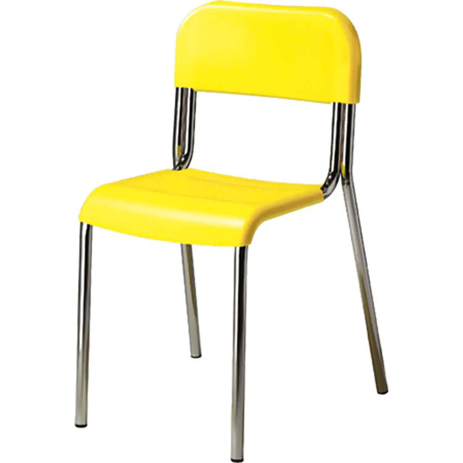 Sedia Infanzia Sara, Struttura Cromata, Seduta H 34 Cm. Giallo Per Ambienti Scolastici - Sedie in plastica